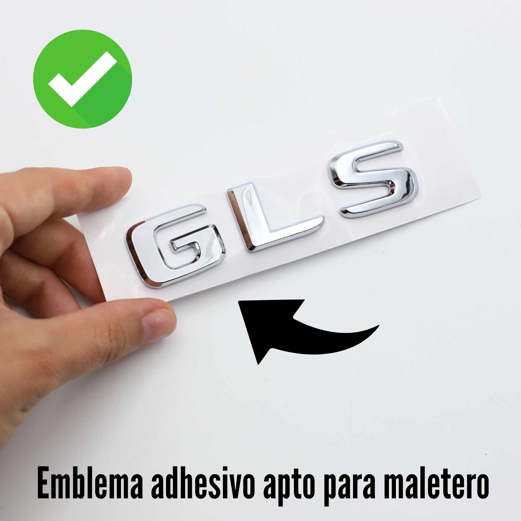 Emblema GLS adhesivo compatible con Mercedes Plateado Brillo - imagen 5