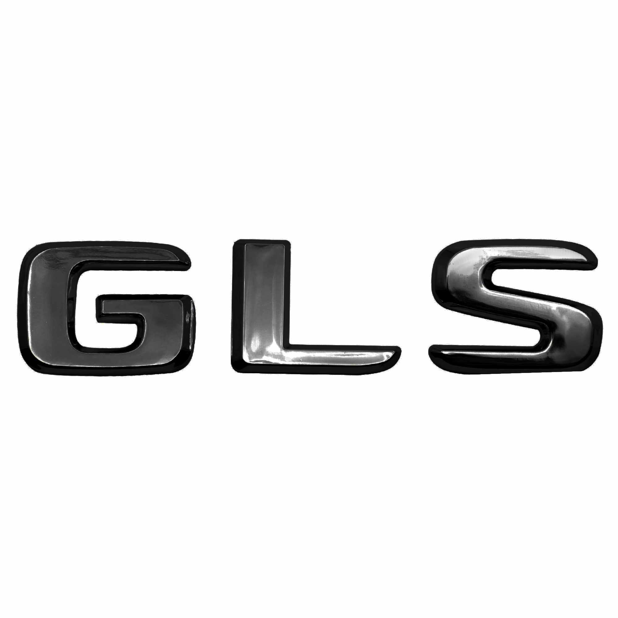 Emblema GLS adhesivo compatible con Mercedes Negro Brillo