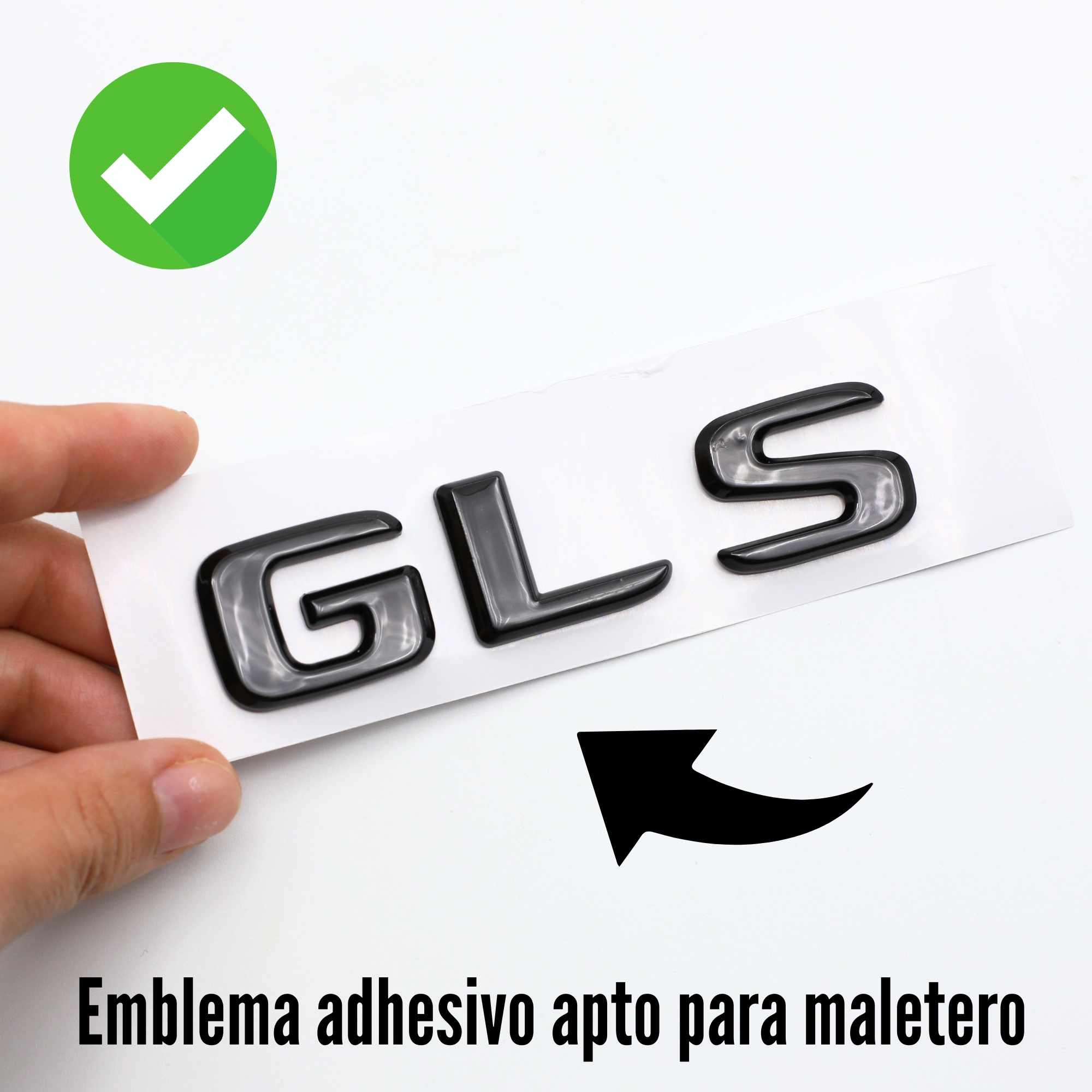 Emblema GLS adhesivo compatible con Mercedes Negro Brillo - imagen 5