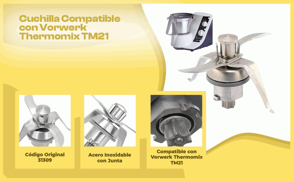 Banner - Cuchilla compatible con Vorwerk Thermomix TM21