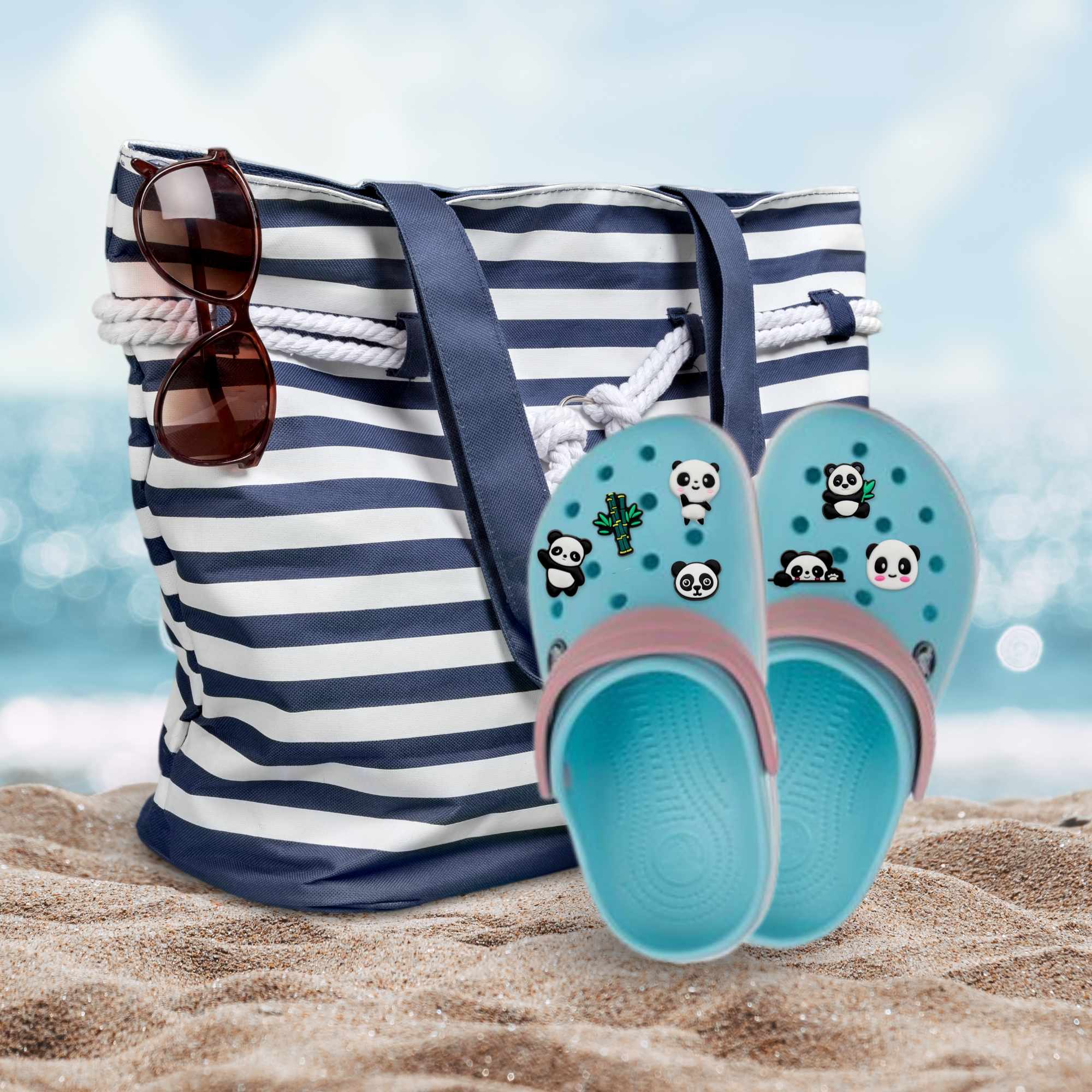 Pines Charms para crocs diseño Panda pack 11 uds - imagen 3