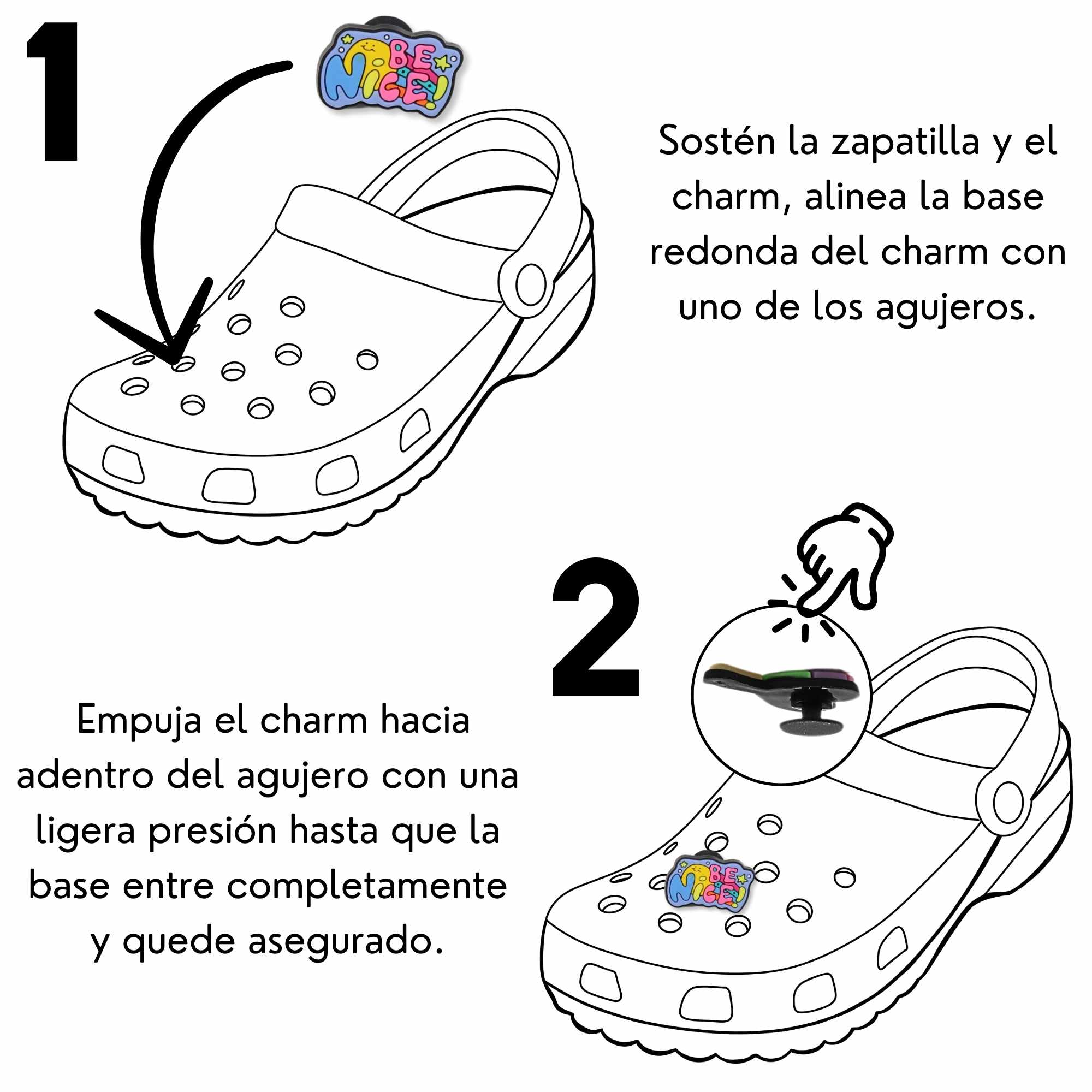 Pines Charms para crocs diseño frases en ingles 20 unidades - imagen 3