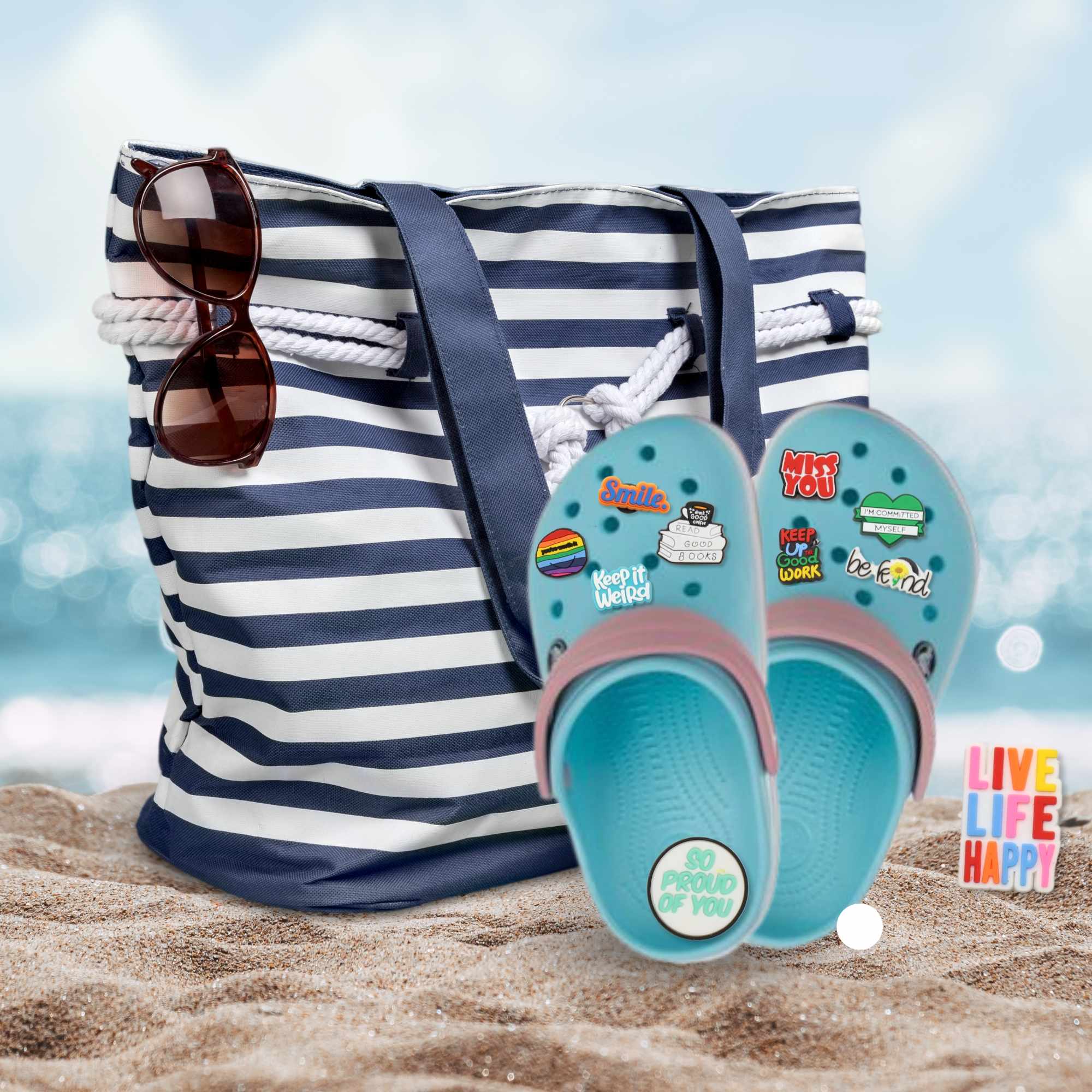 Pines Charms para crocs diseño frases en ingles 20 unidades - imagen 4