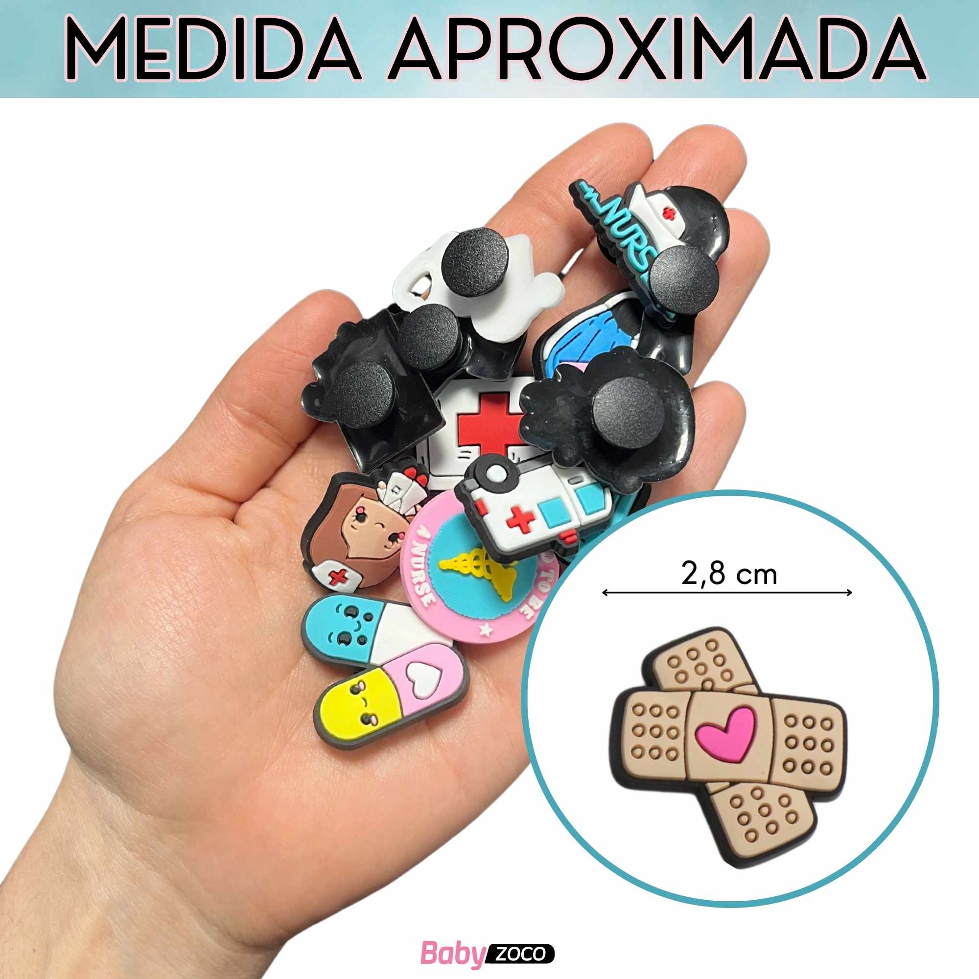 Pines Charms para crocs diseño enfermero enfermera 22 unidades - imagen 5