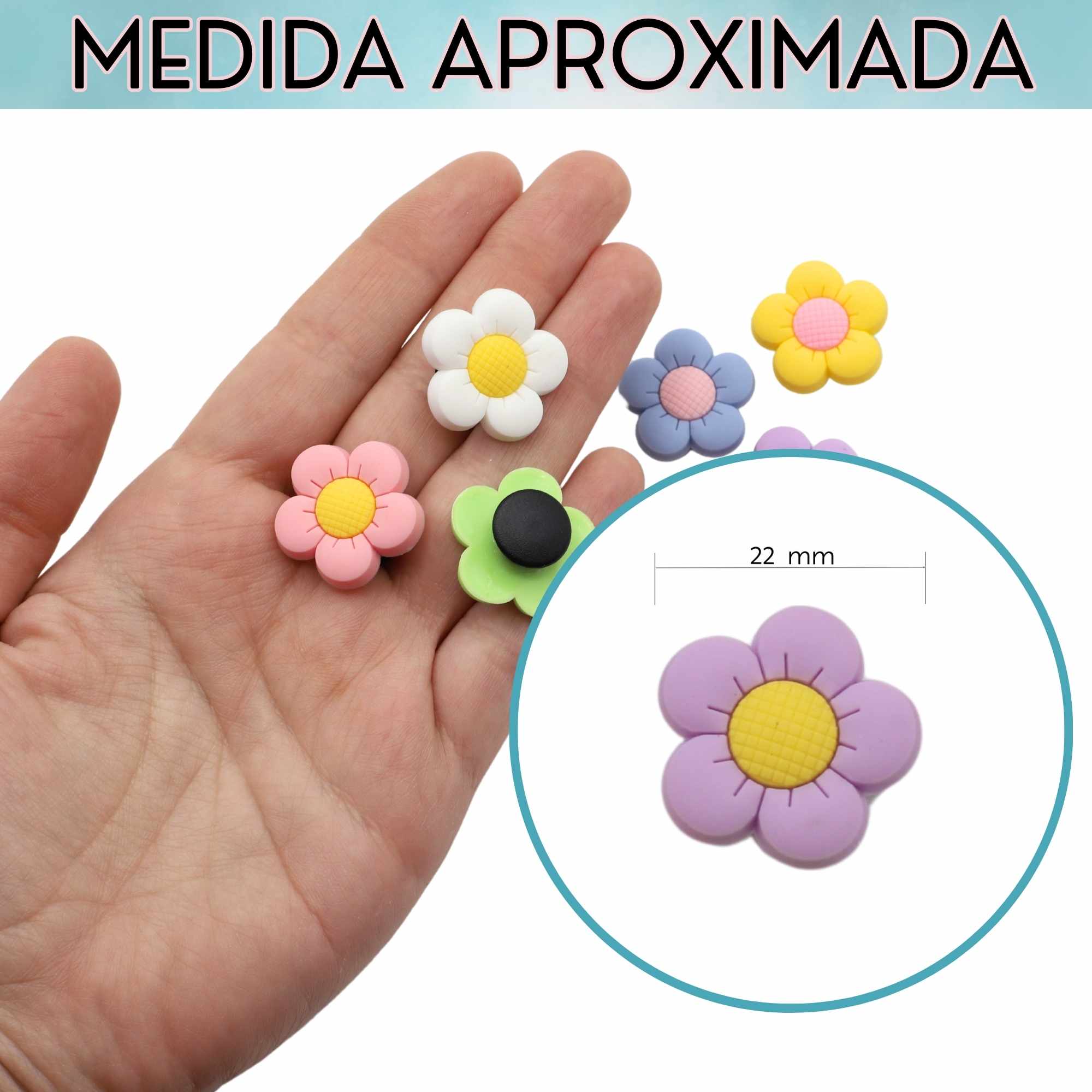 Pines Charms para crocs diseño flores 14 unidades - imagen 5