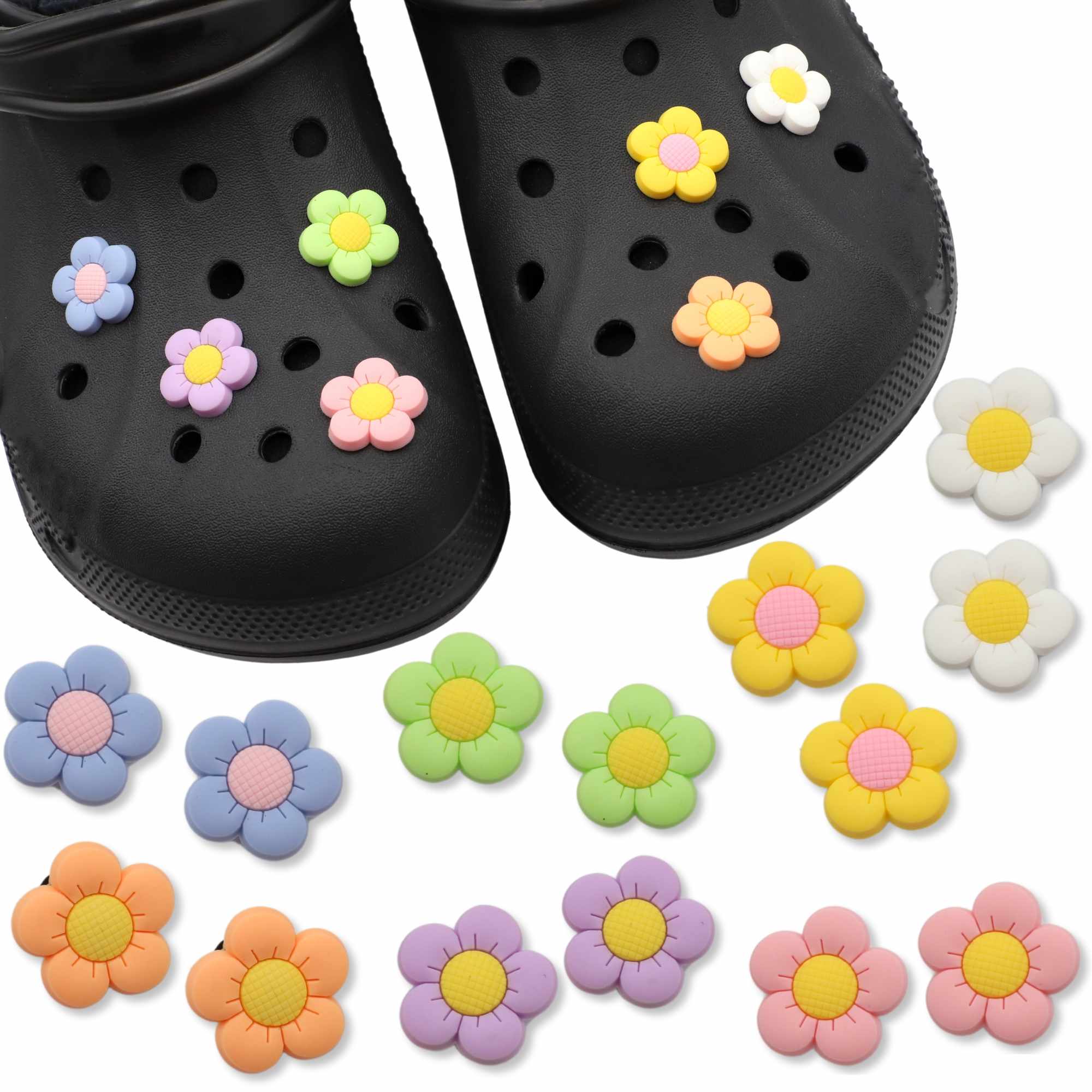 Pines Charms para crocs diseño flores 14 unidades - imagen 1