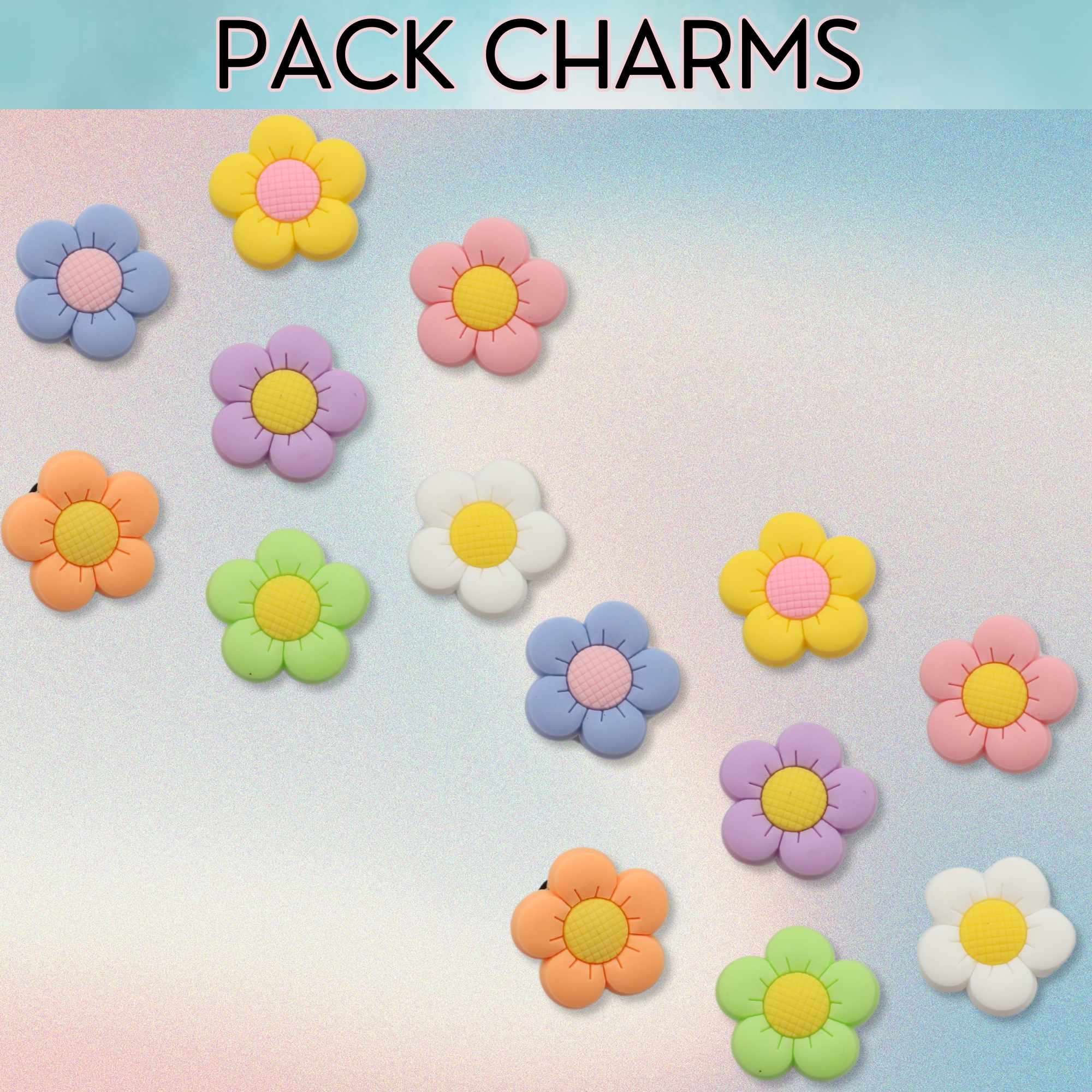 Pines Charms para crocs diseño flores 14 unidades - imagen 2