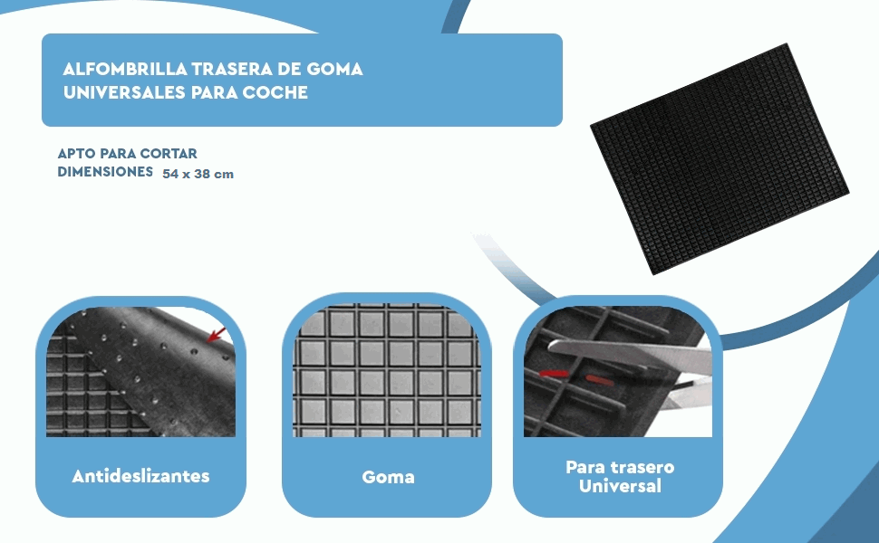 Banner - Alfombrilla trasera de Goma Universales para Coche 54x38 cm