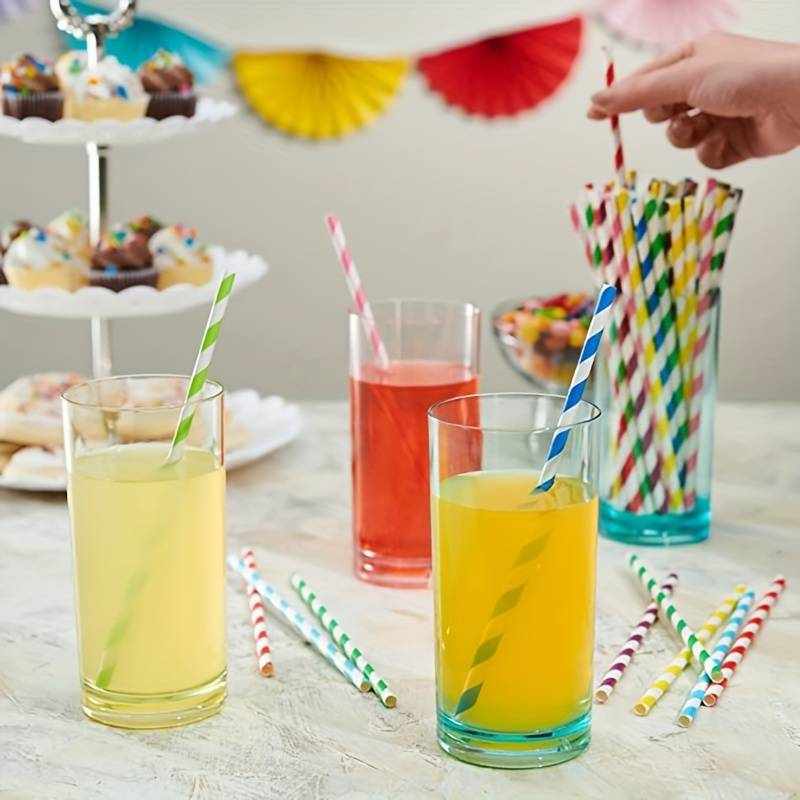 Pajitas de papel biodegradables 19.6 cm rayas multicolor pack 25 uds - imagen 4