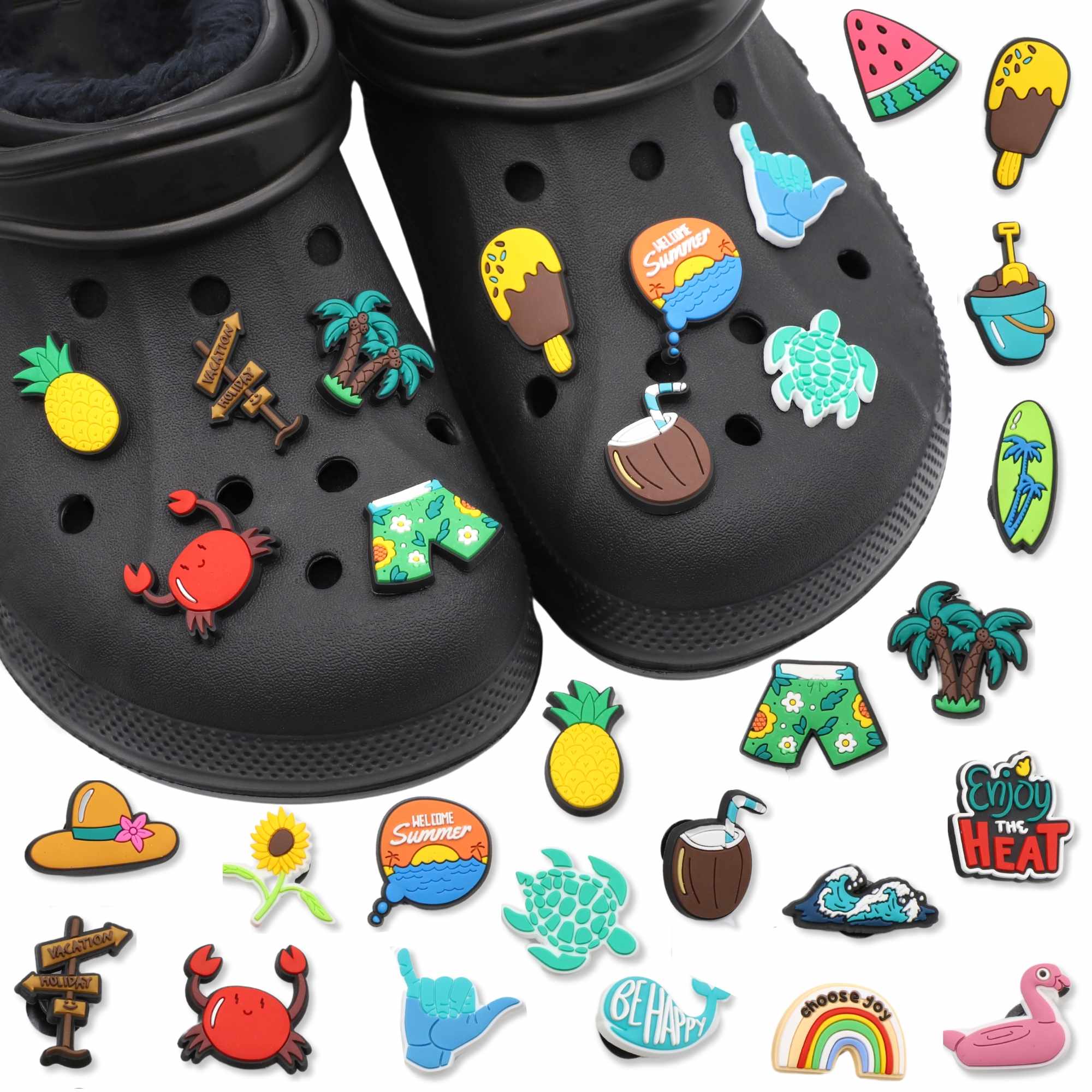 Pines Charms para crocs diseño verano 20 unidades
