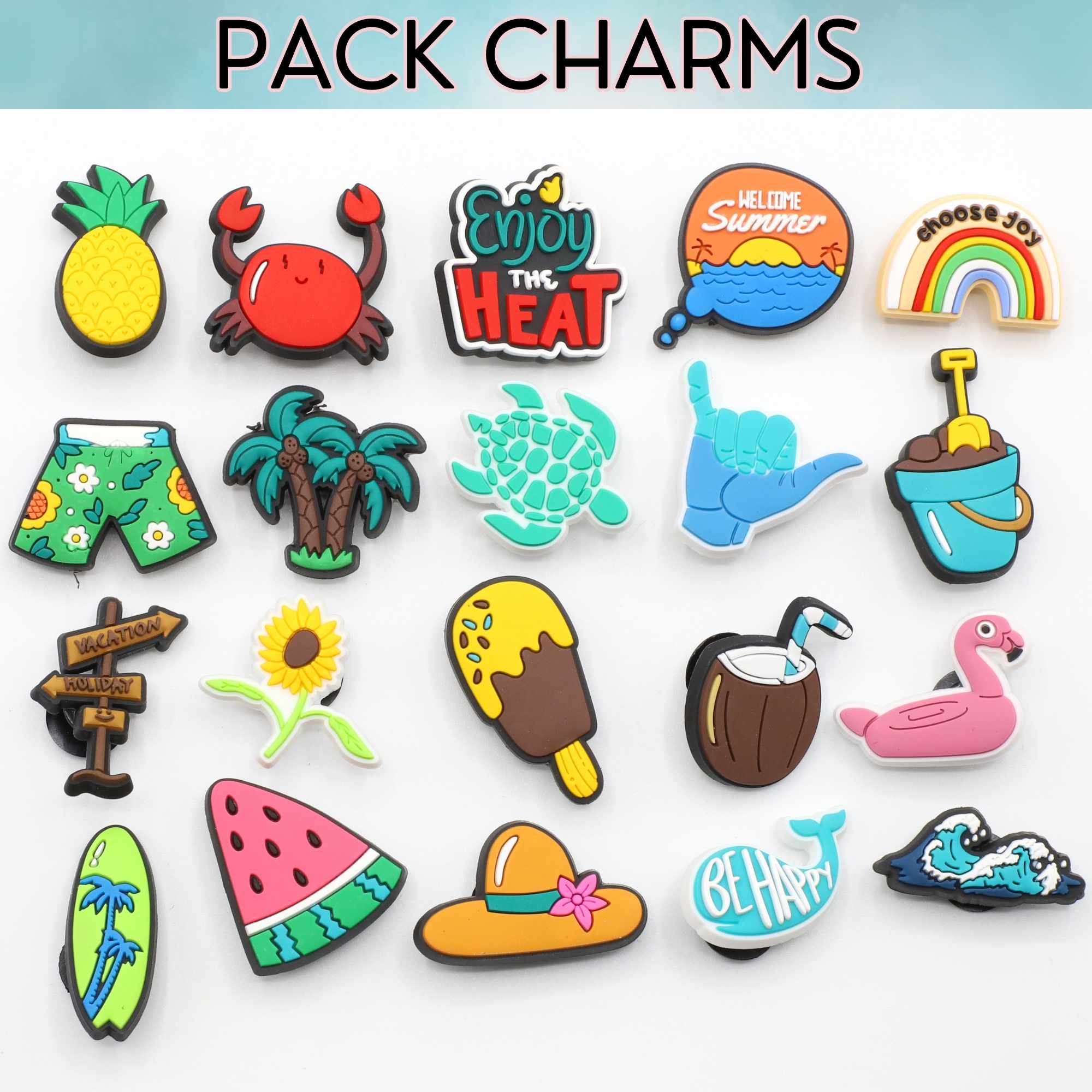 Pines Charms para crocs diseño verano 20 unidades - imagen 2