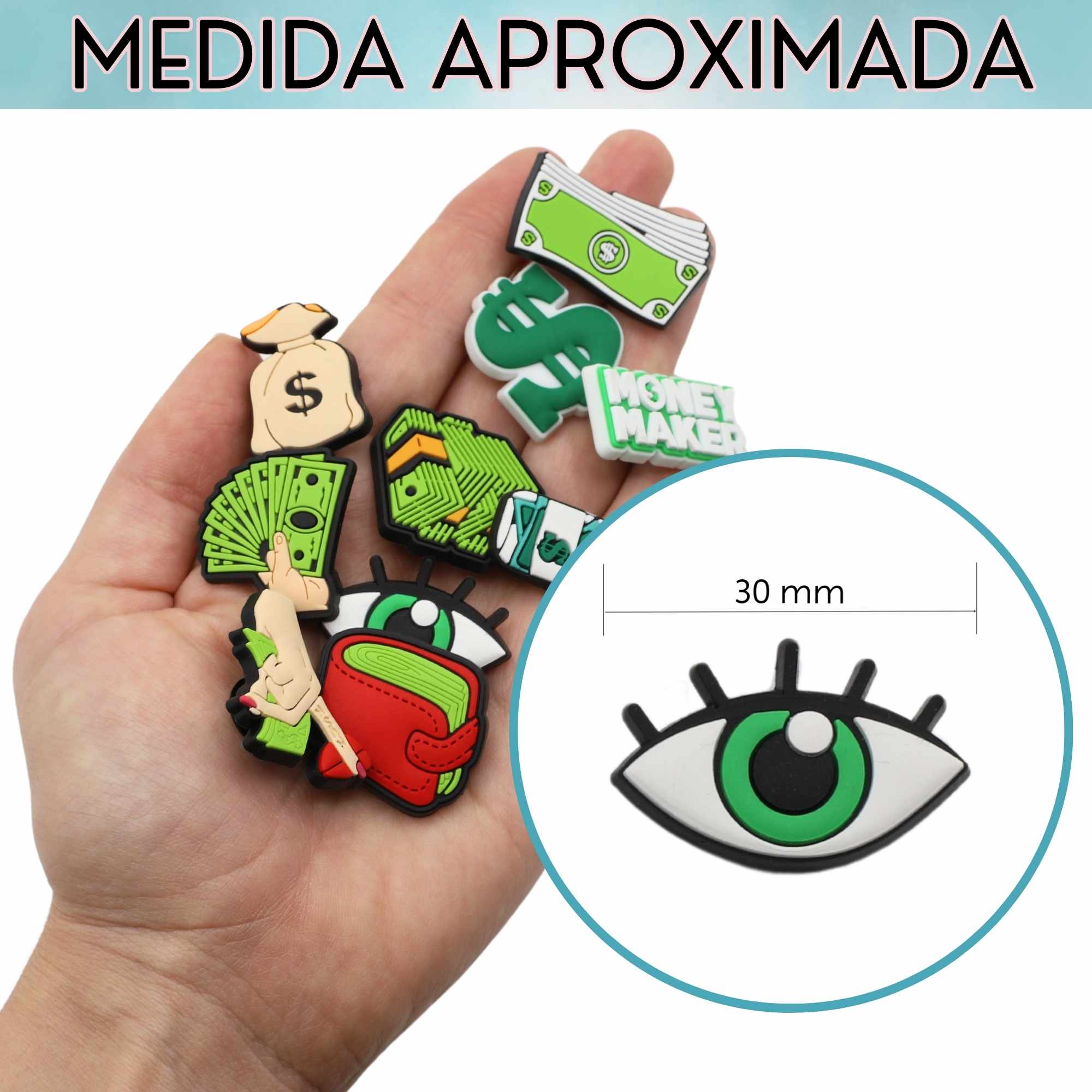 Pines Charms para crocs diseño dinero pack 10 uds - imagen 4
