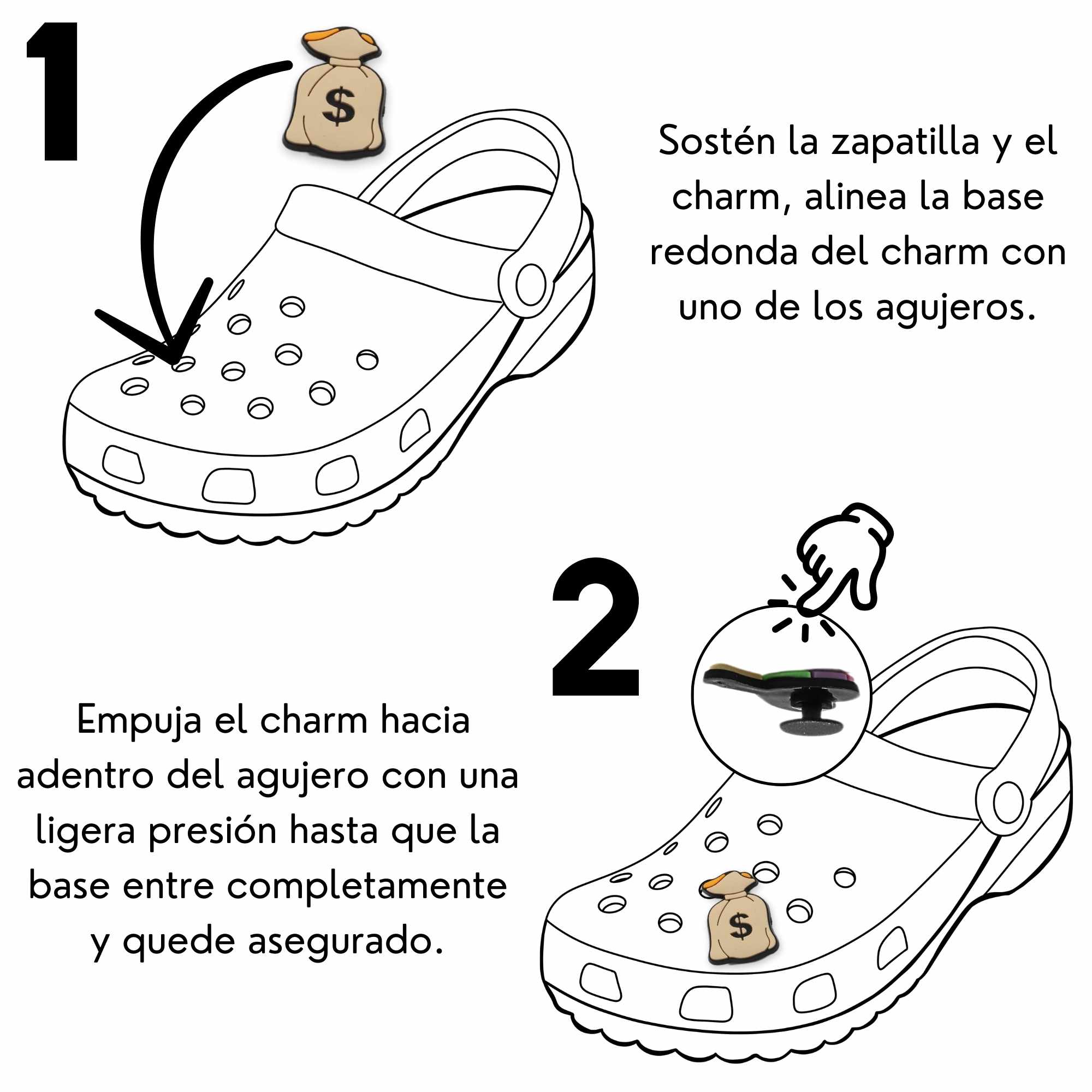 Pines Charms para crocs diseño dinero pack 10 uds - imagen 6