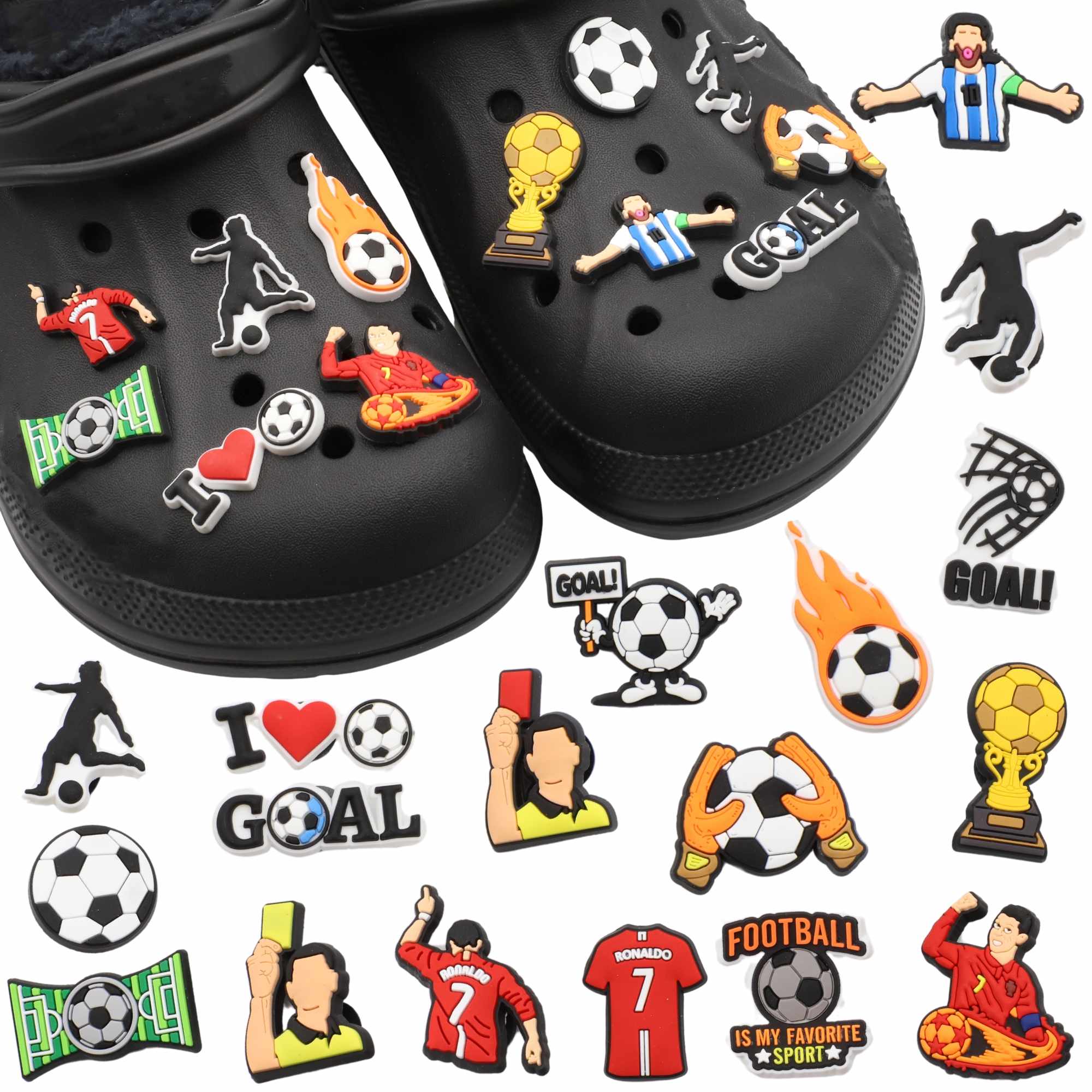Pines Charms para crocs diseño futbol 18 unidades - imagen 1