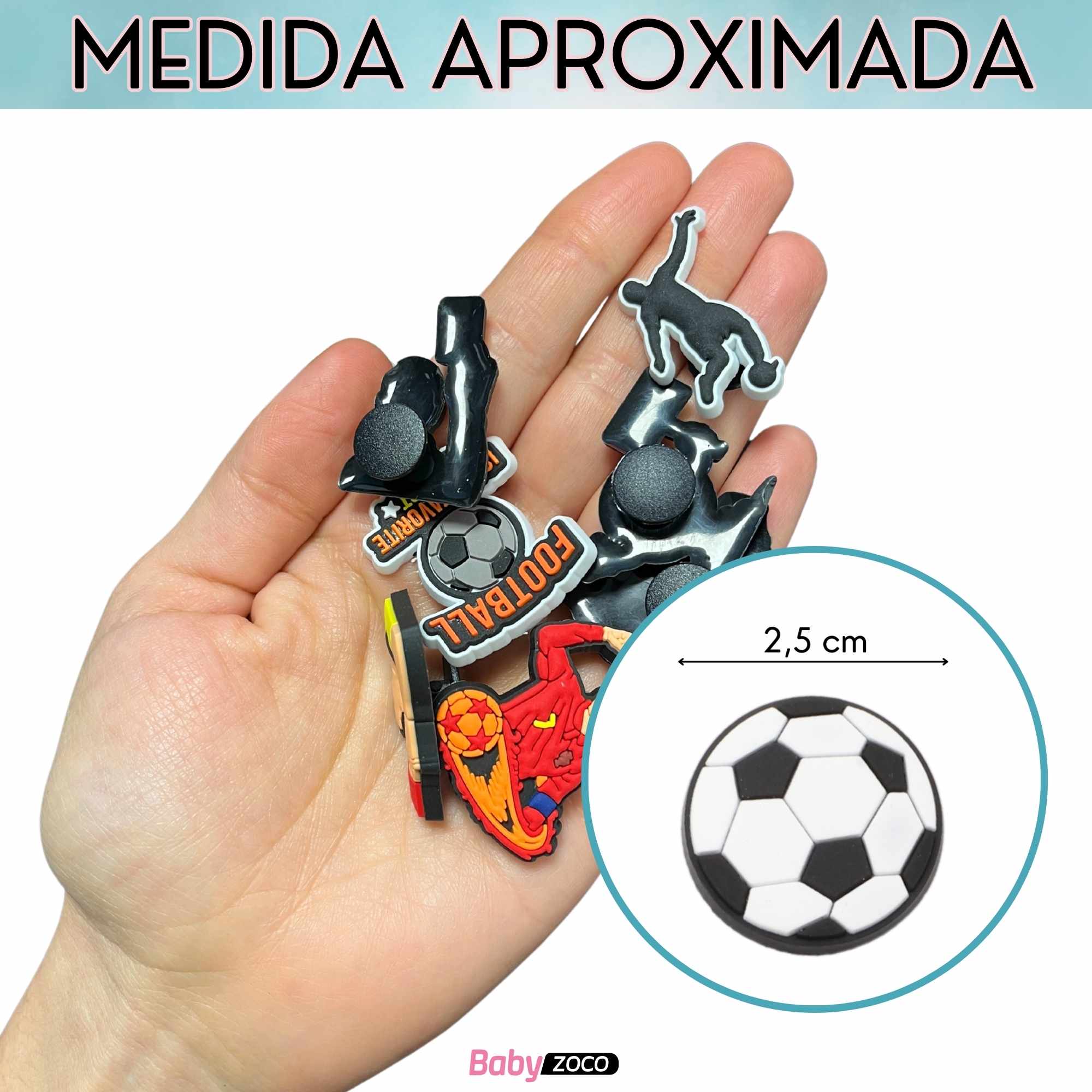 Pines Charms para crocs diseño futbol 18 unidades - imagen 5