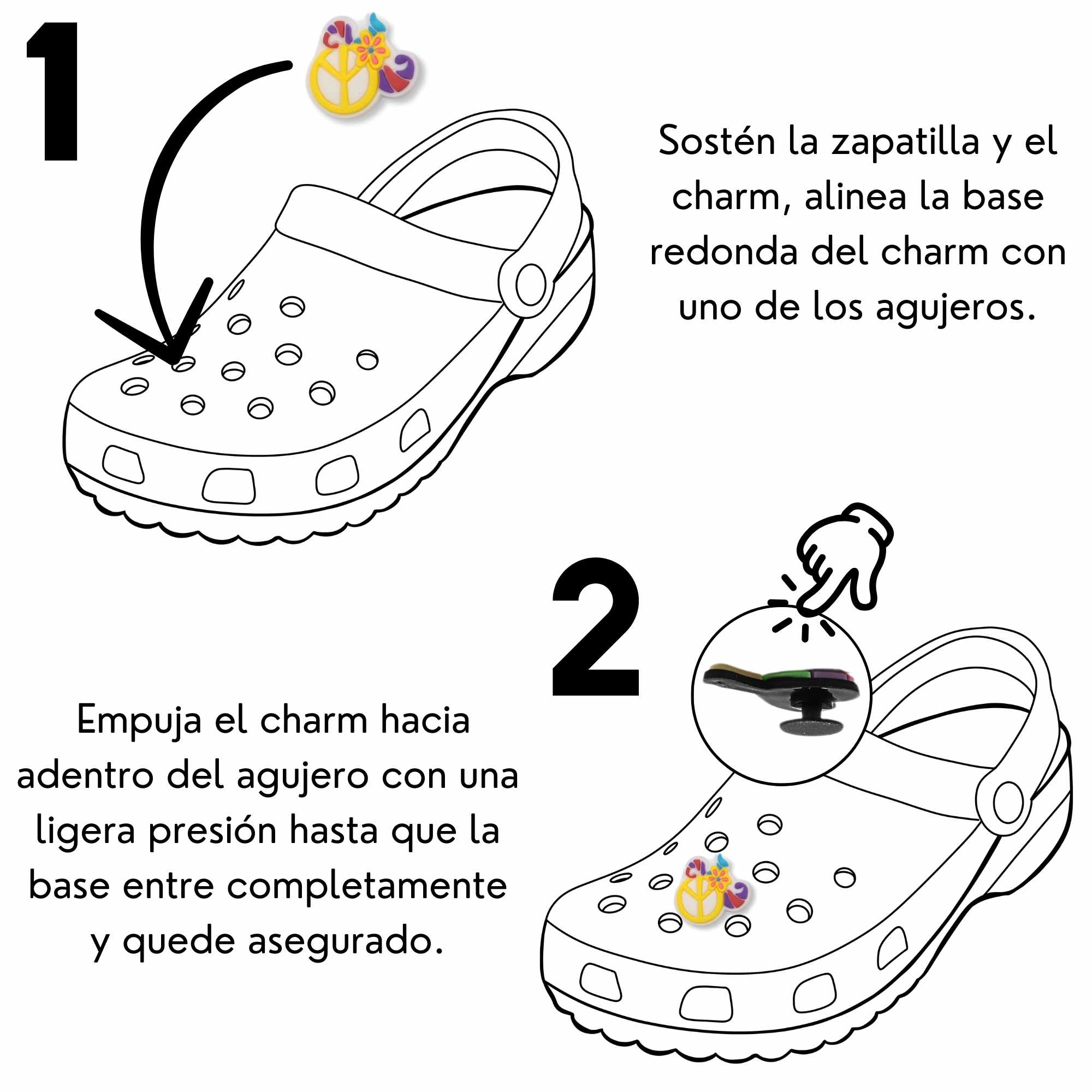 Pines Charms para crocs diseño hippie 26 unidades - imagen 4