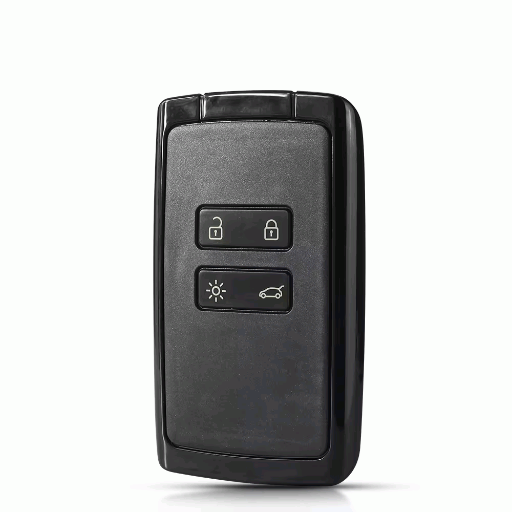 Carcasa mando llave coche 4 botones compatible con Renault negro - imagen 1