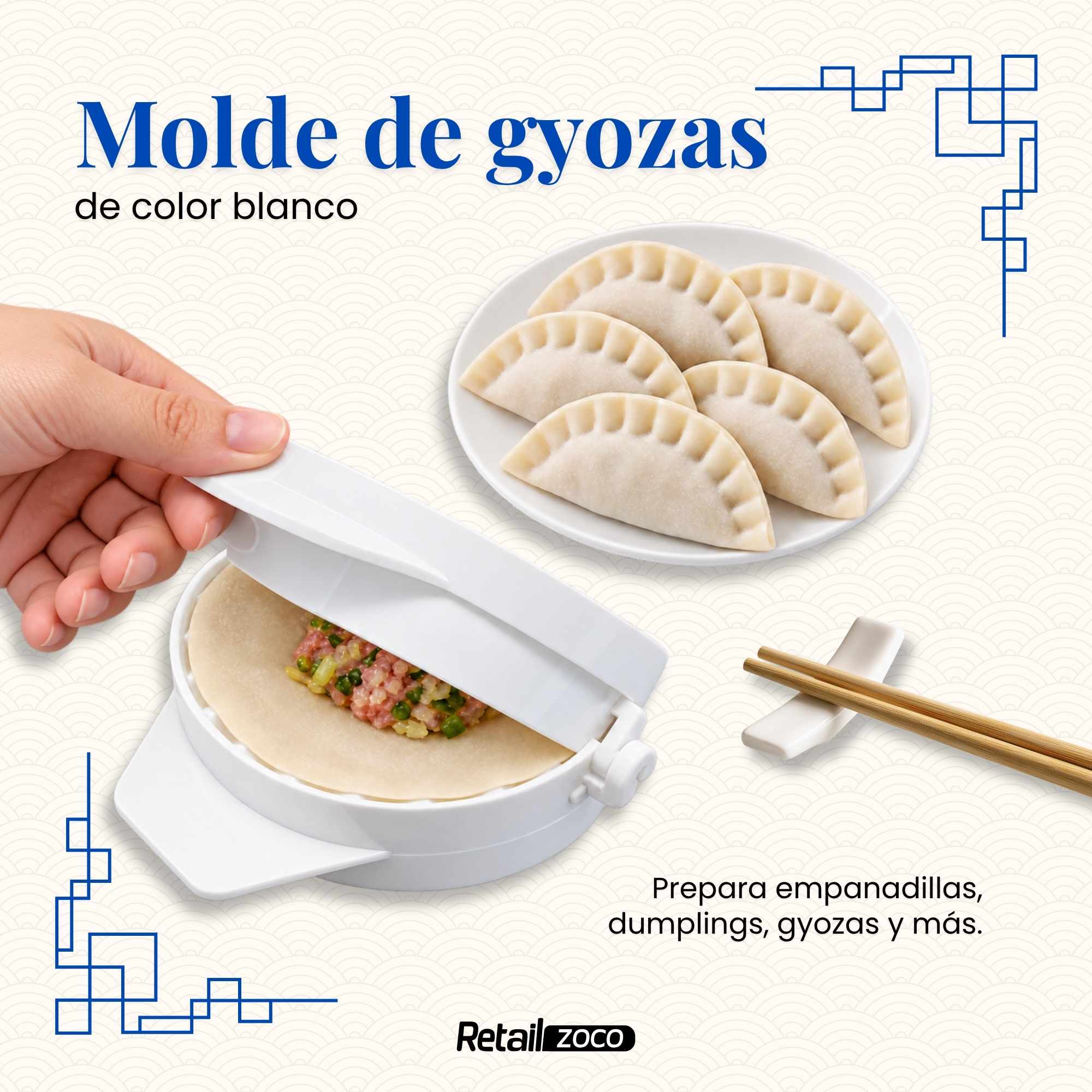 Molde empanadillas gyozas plástico blanco - imagen 2