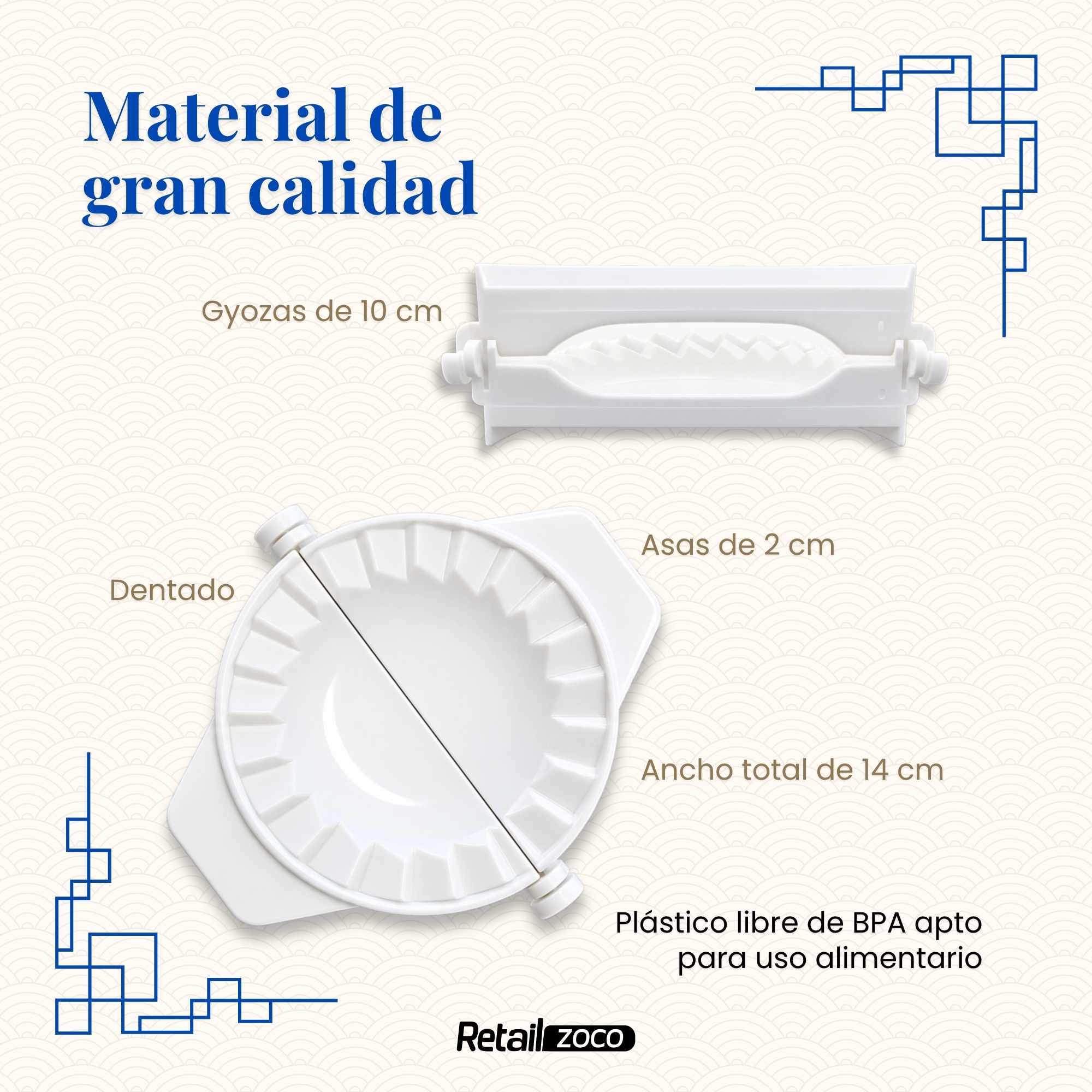 Molde empanadillas gyozas plástico blanco - imagen 3