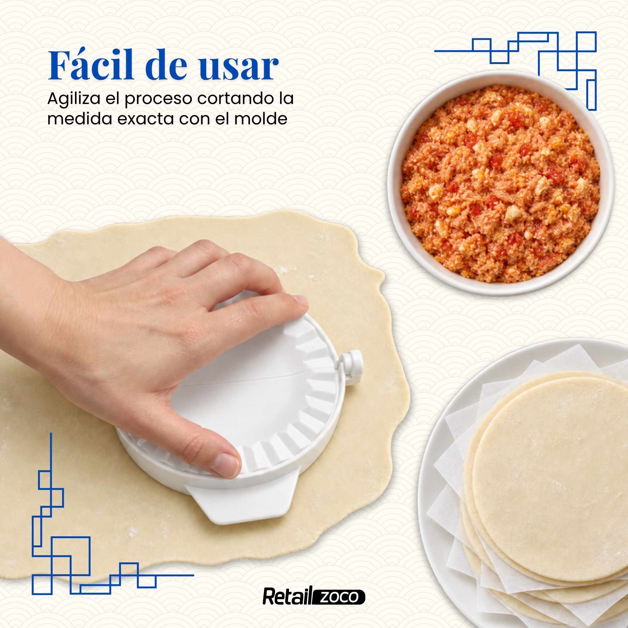 Molde empanadillas gyozas plástico blanco - imagen 4