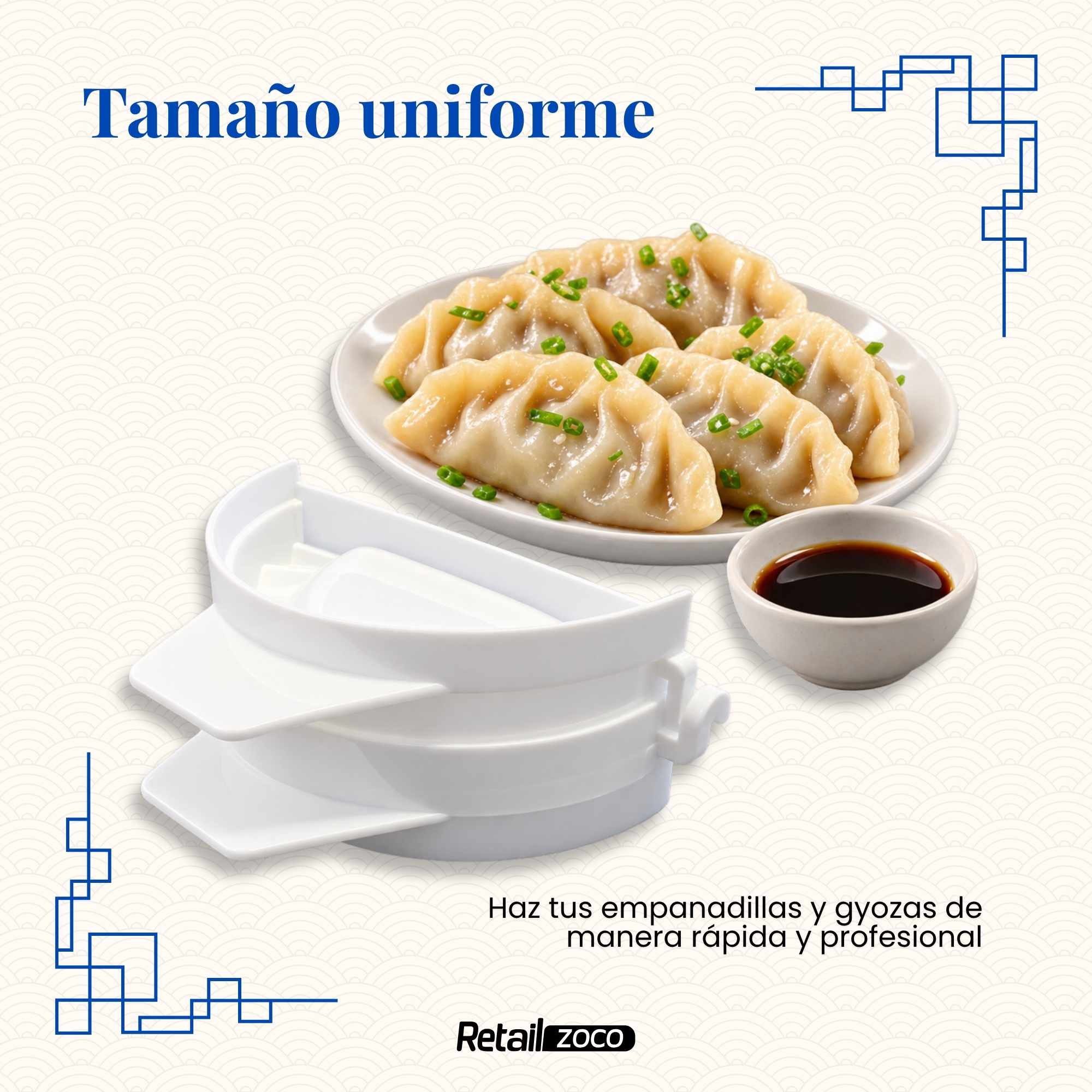 Molde empanadillas gyozas plástico blanco - imagen 5