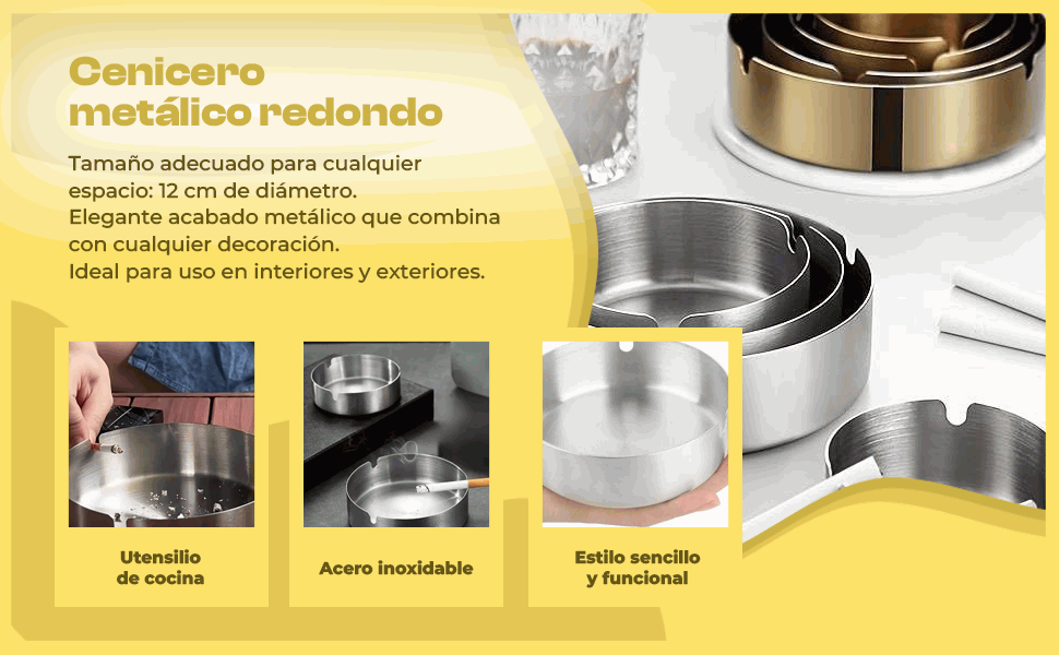 Banner - Cenicero redondo metal