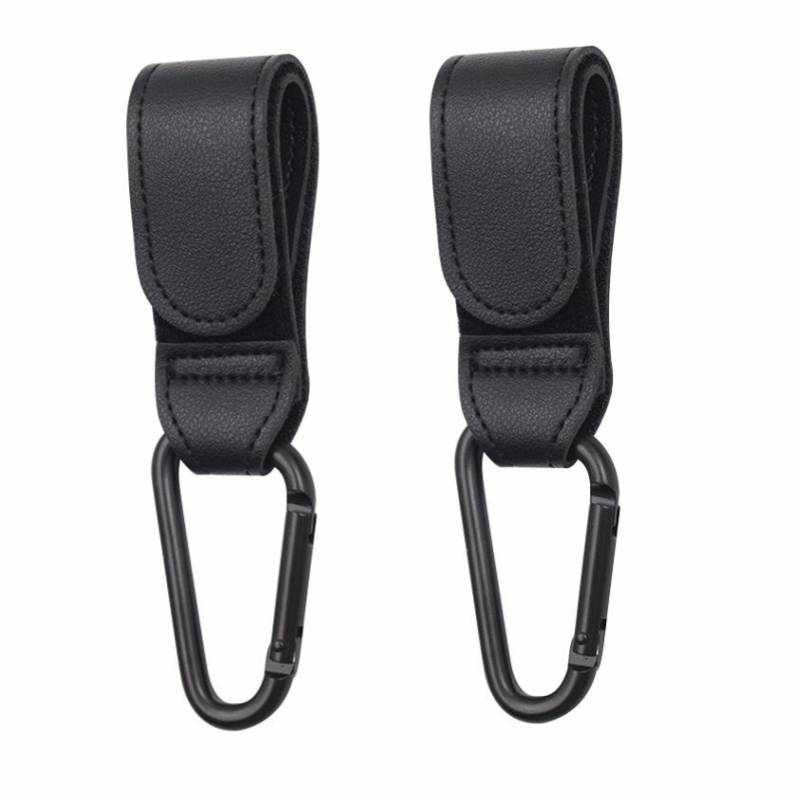 Ganchos Carrito de Bebé cuero sintético Multiusos Negro