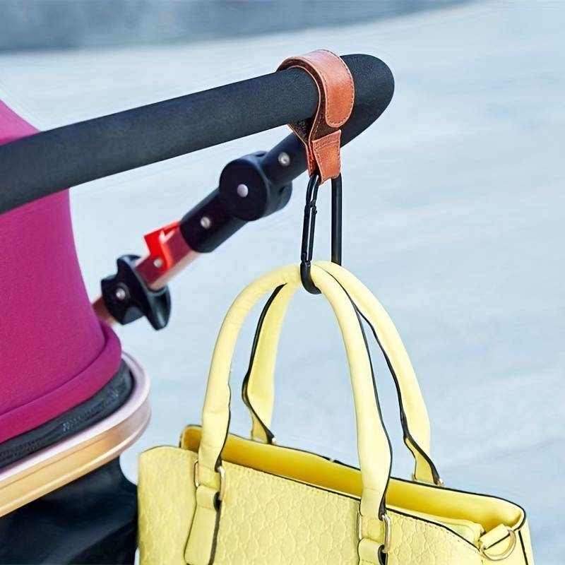 Ganchos Carrito de Bebé cuero sintético Multiusos Marrón - imagen 4