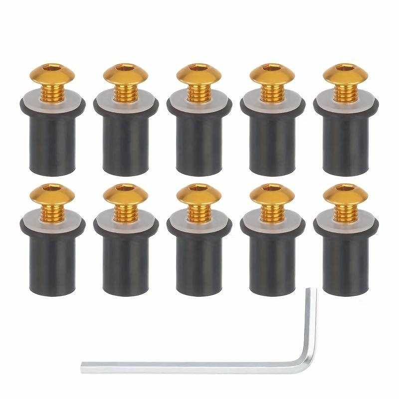 Tornillos pernos de Parabrisas Moto M5 x 16 mm (10 uds) Dorado