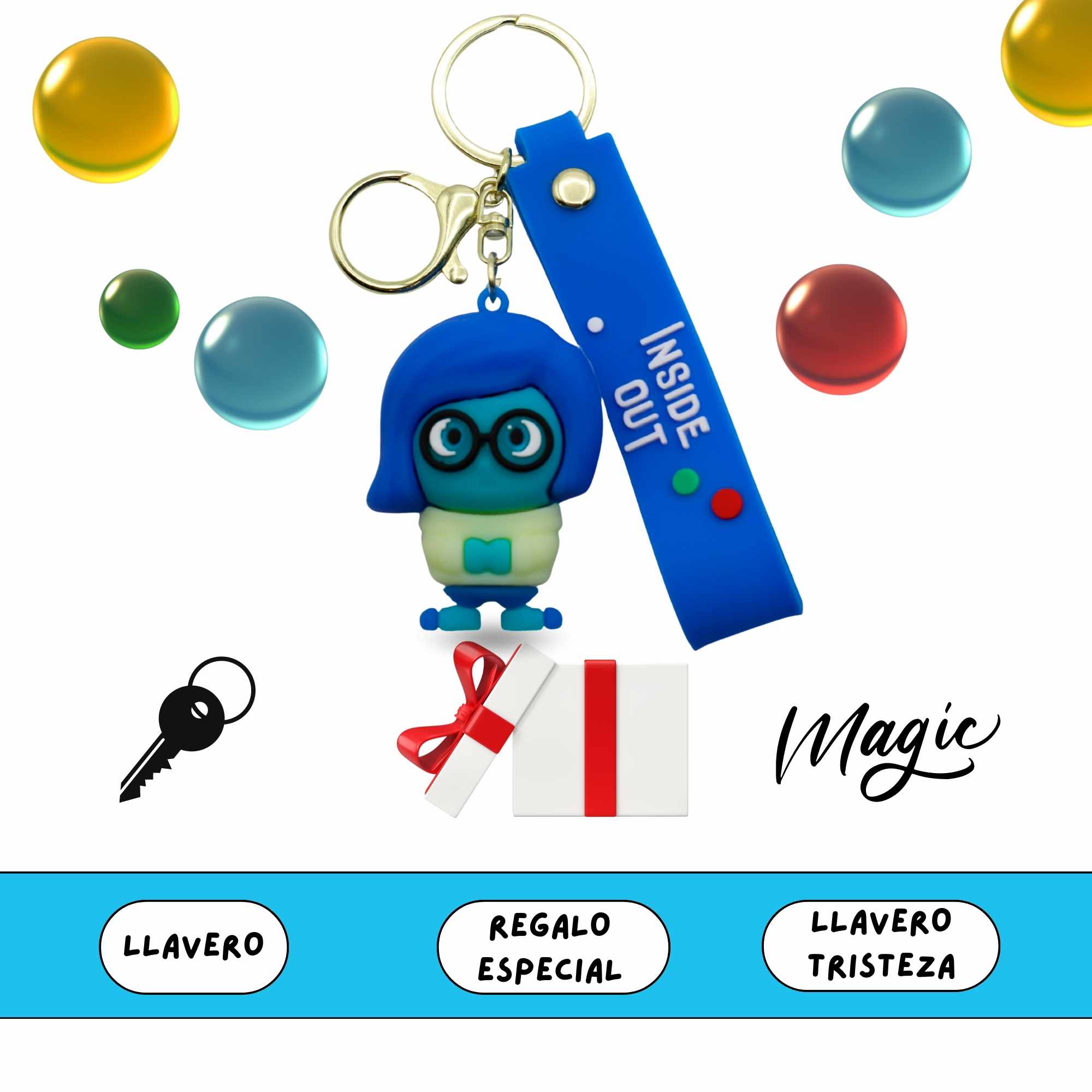 Llavero Inside Out personaje tristeza silicona - imagen 6
