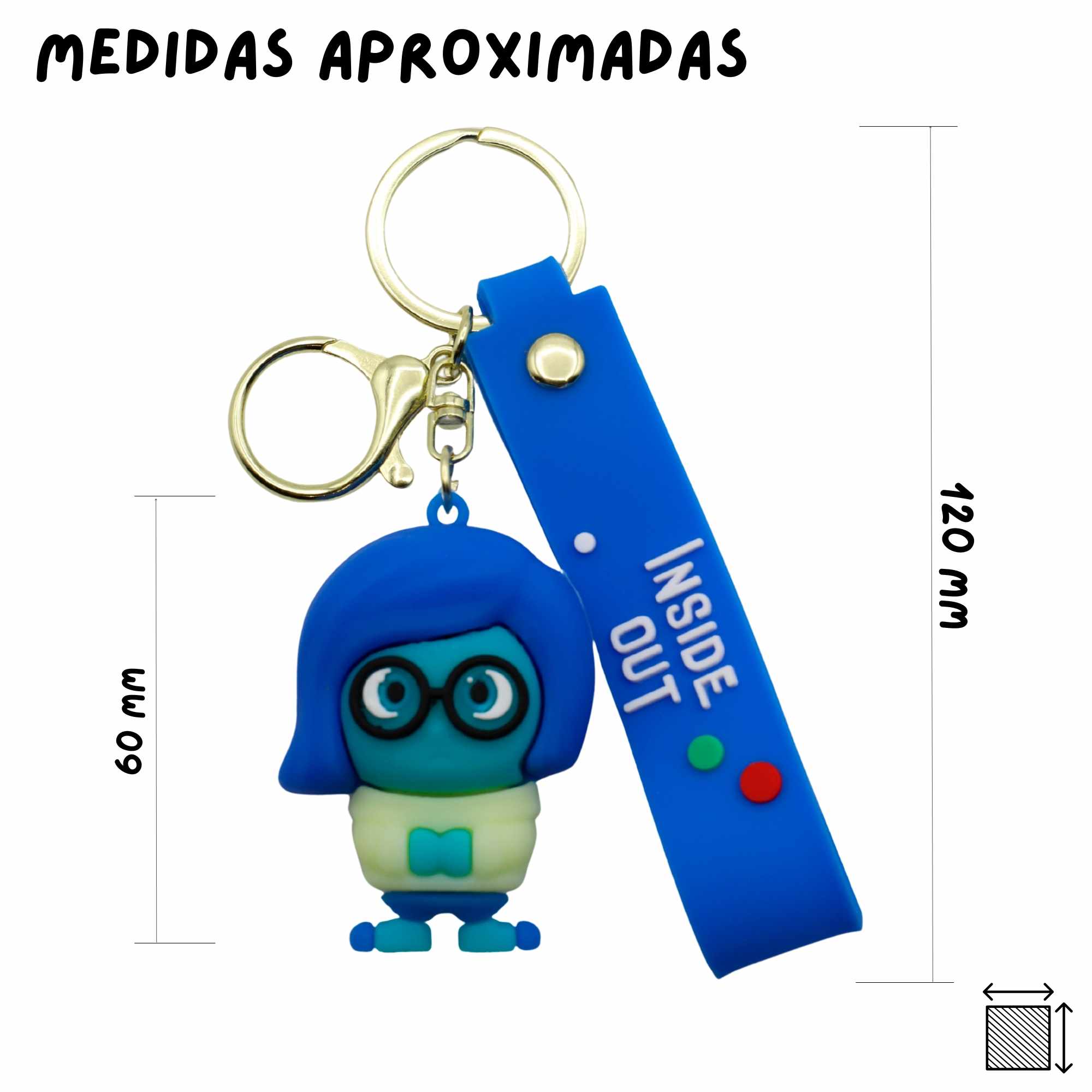 Llavero Inside Out personaje tristeza silicona - imagen 4