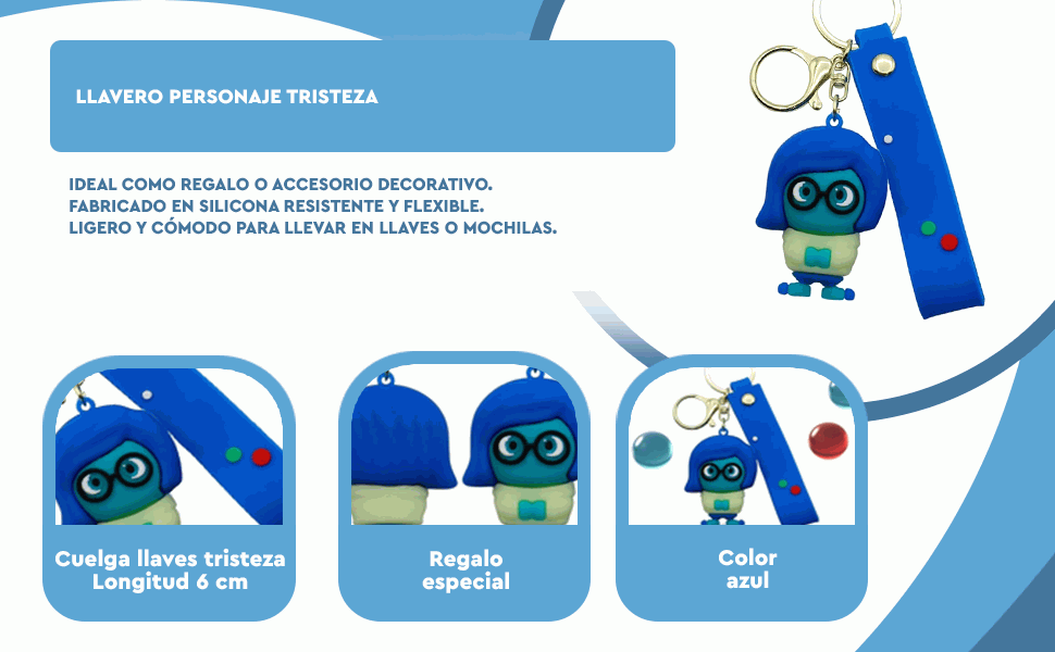 Banner - Llavero Inside Out personaje tristeza silicona