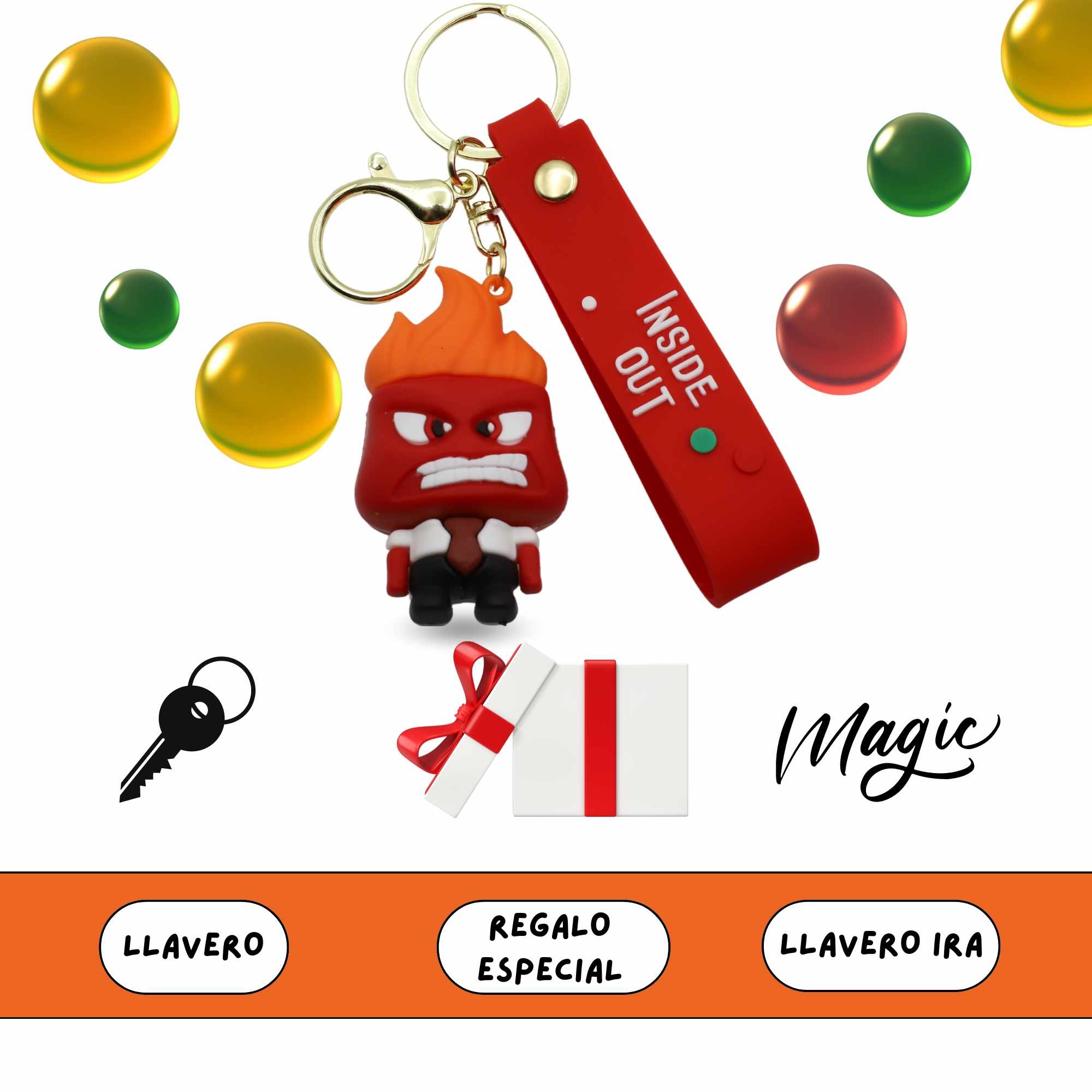 Llavero Inside Out personaje Ira silicona - imagen 6