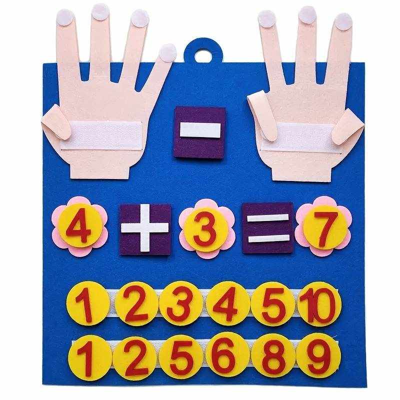 Juguetes Montessori para niños de matemáticas tablero fieltro - imagen 1