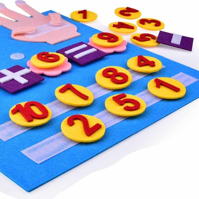 Juguetes Montessori para niños de matemáticas tablero fieltro - imagen 4