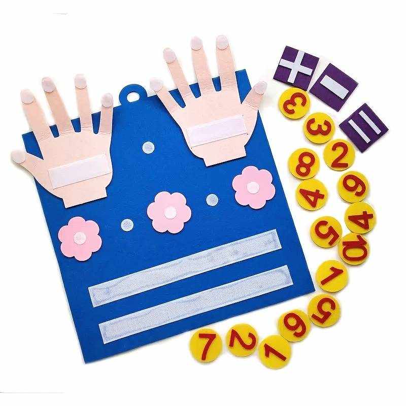 Juguetes Montessori para niños de matemáticas tablero fieltro - imagen 6