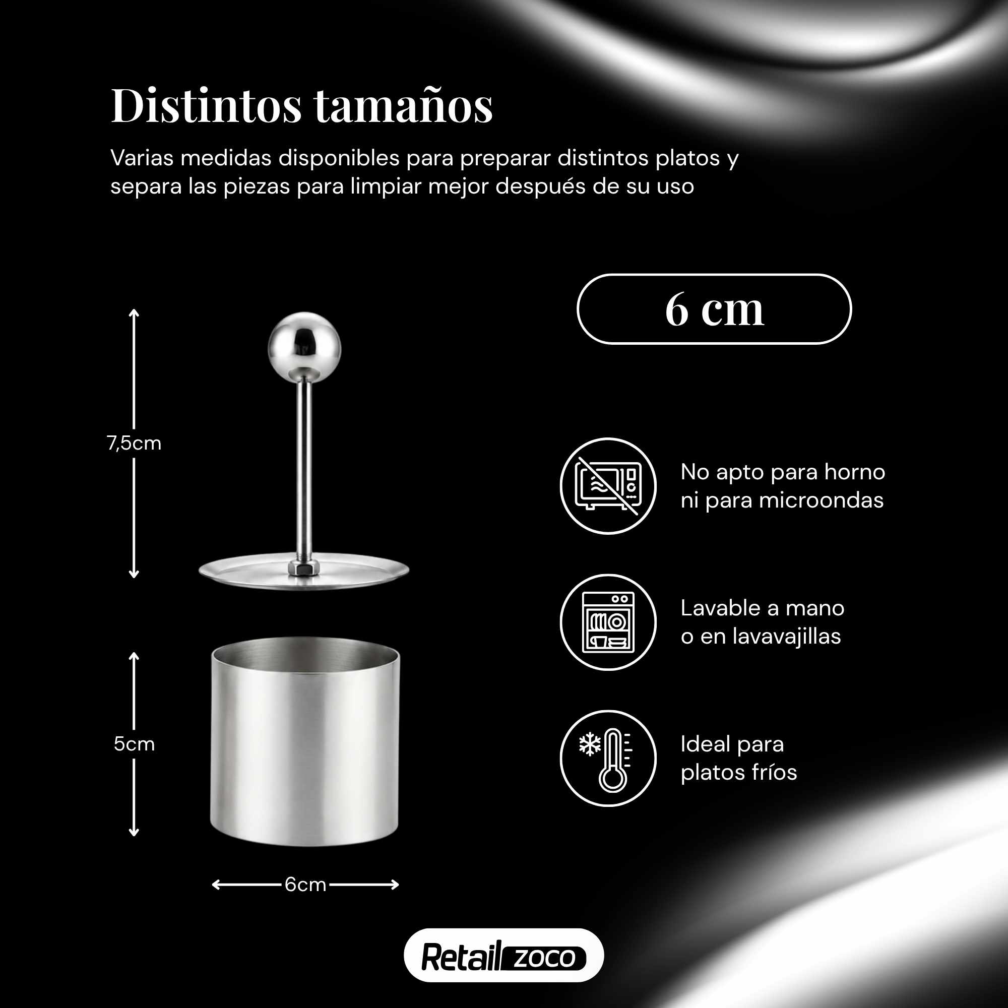 Molde Para Platos Fríos De Acero Inoxidable pequeño - imagen 3