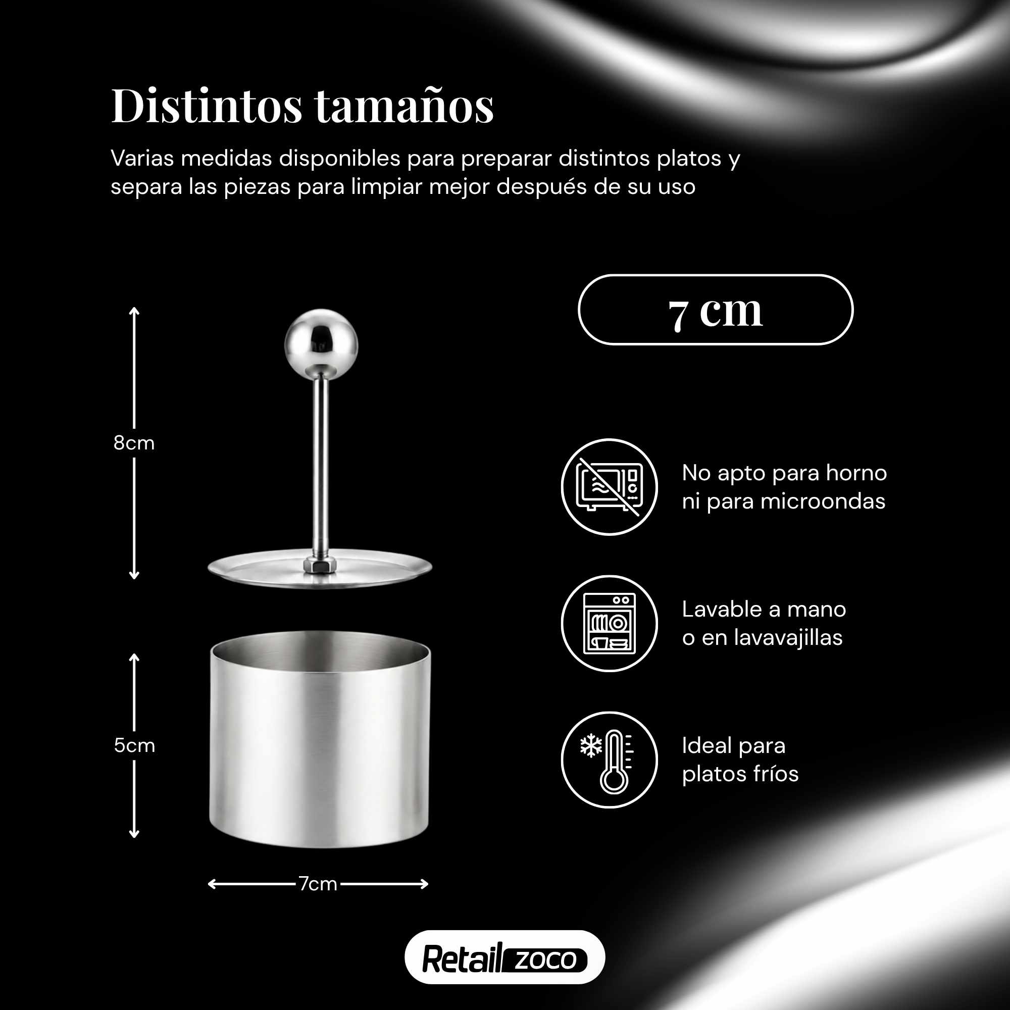 Molde Para Platos Fríos De Acero Inoxidable mediano - imagen 3