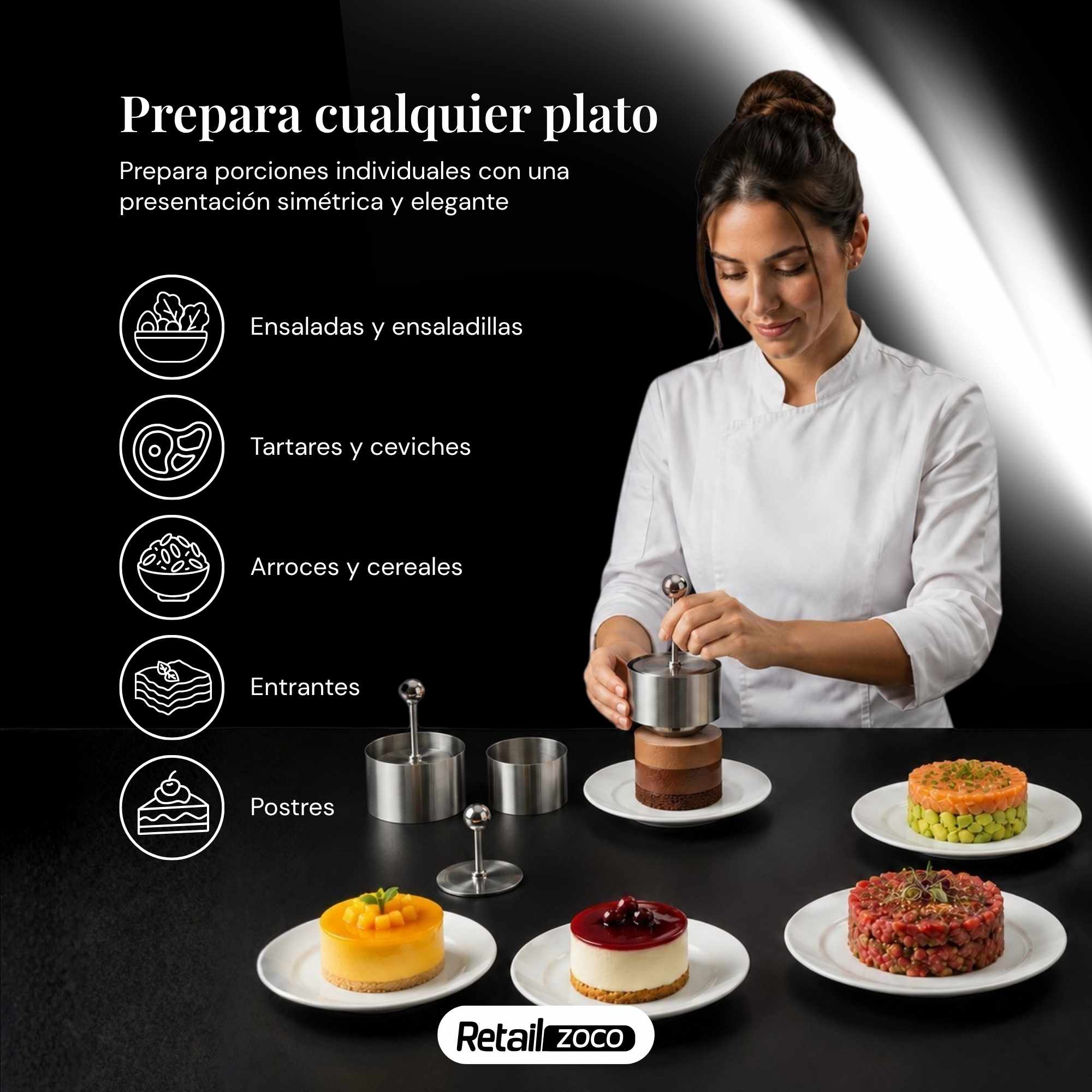 Molde Para Platos Fríos De Acero Inoxidable mediano - imagen 4