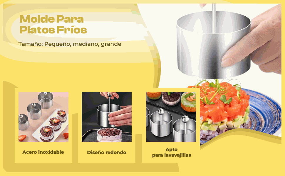 Banner - Molde Para Platos Fríos De Acero Inoxidable mediano
