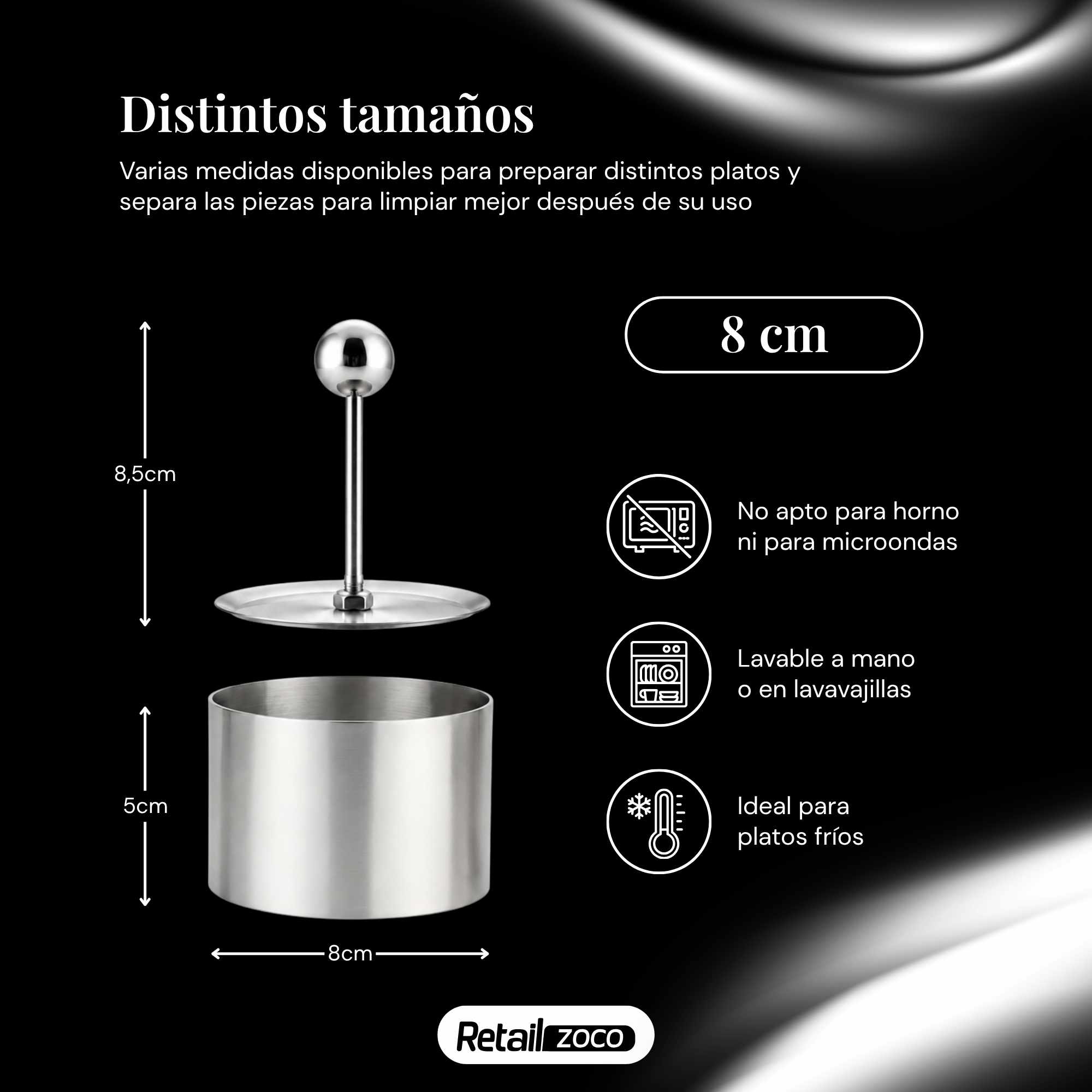 Molde Para Platos Fríos De Acero Inoxidable grande - imagen 3
