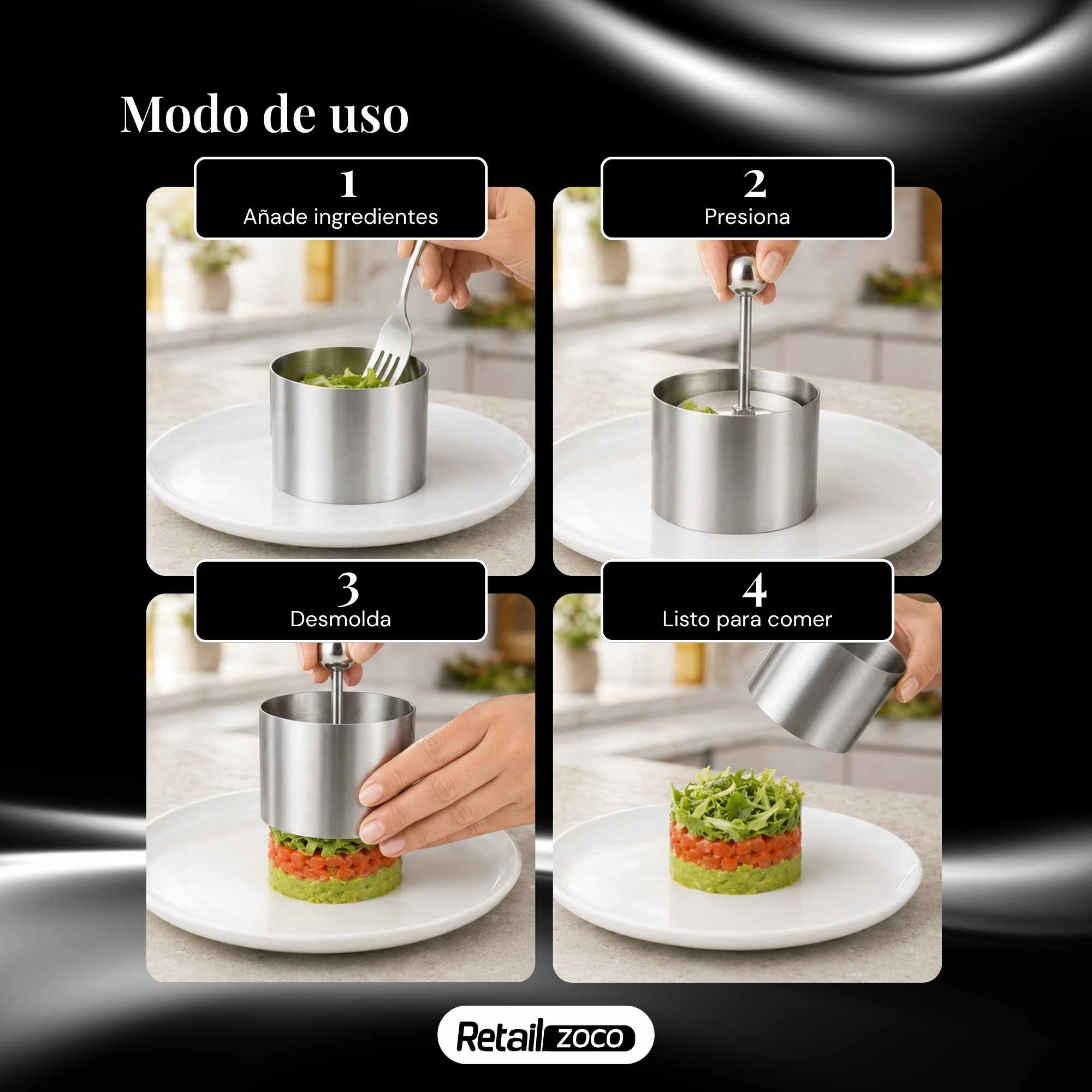 Molde Para Platos Fríos De Acero Inoxidable grande - imagen 5