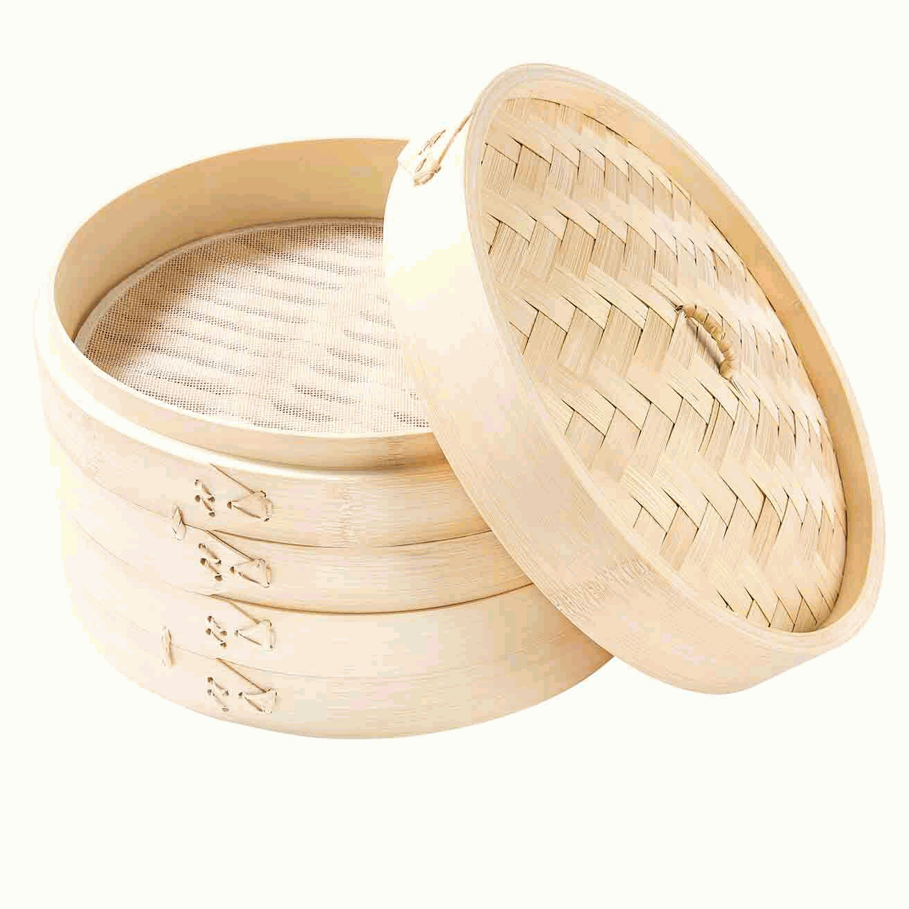 Cesta de Vapor Bambú para Cocinar Asiático 2 pisos 24 cm - imagen 6