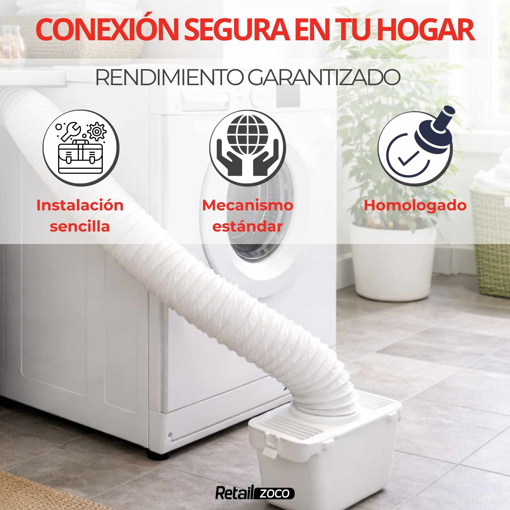 Tubo salida aire secadora 100 mm x 3 Metros blanco - imagen 3