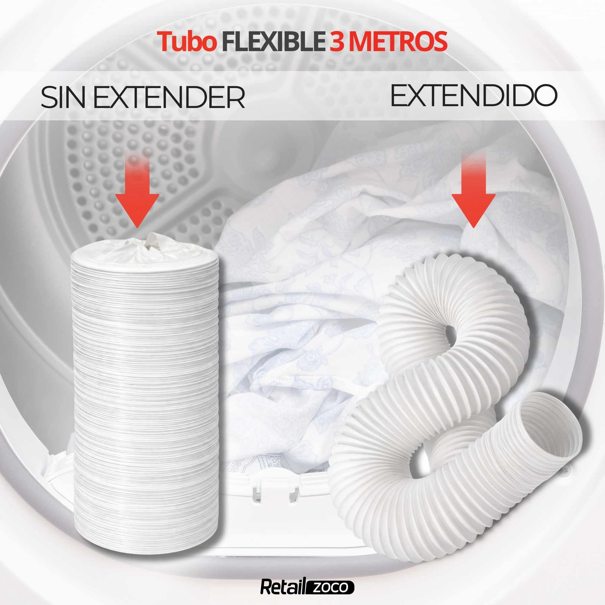 Tubo salida aire secadora 100 mm x 3 Metros blanco - imagen 6