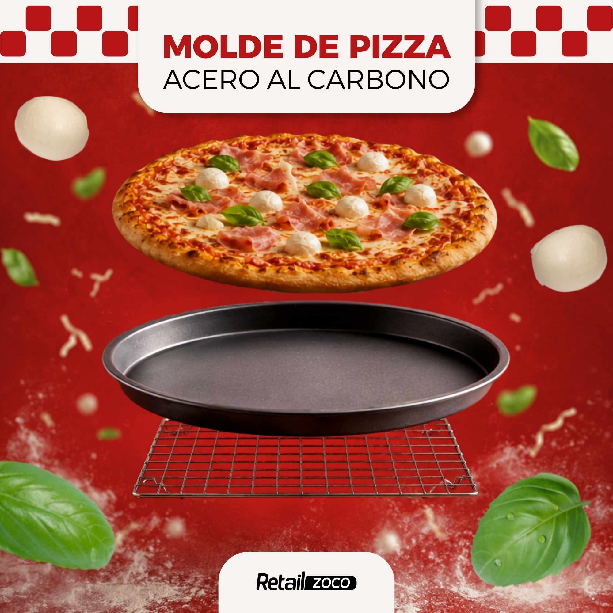 Bandeja Pizza Horno Redonda Antiadherente 26 cm Negro - imagen 2