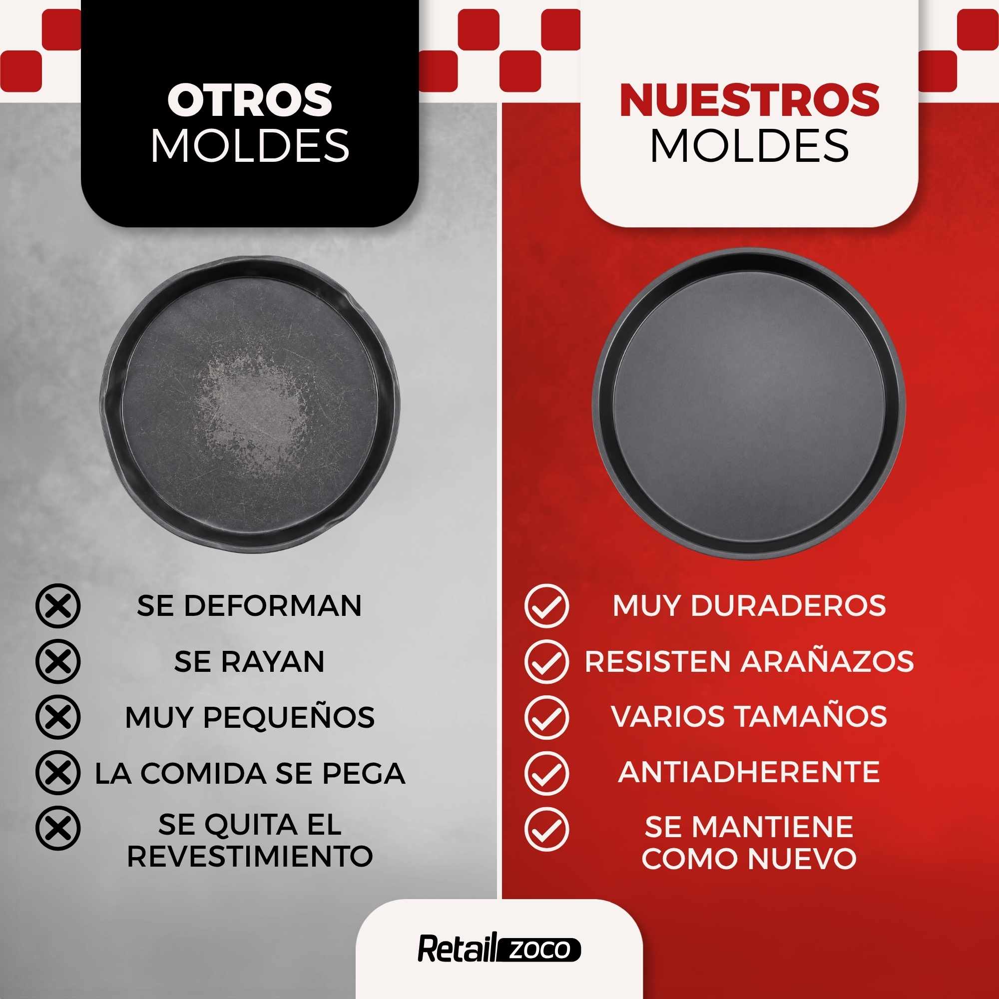 Bandeja Pizza Horno Redonda Antiadherente 26 cm Negro - imagen 4