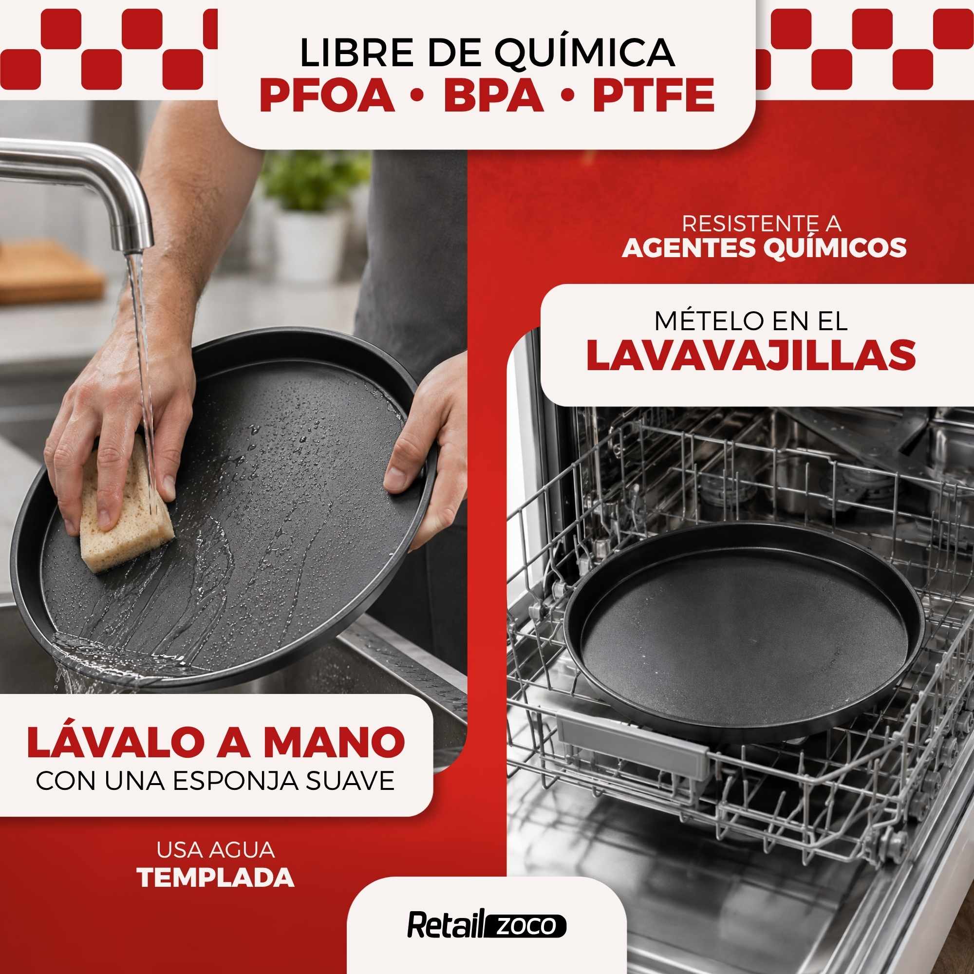 Bandeja Pizza Horno Redonda Antiadherente 26 cm Negro - imagen 6