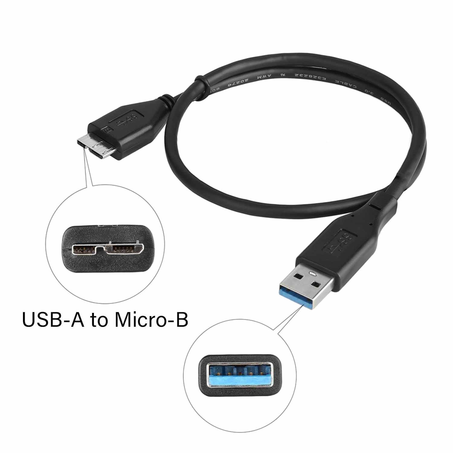 Cable USB 3.0 micro B macho 1 Metro negro - imagen 5