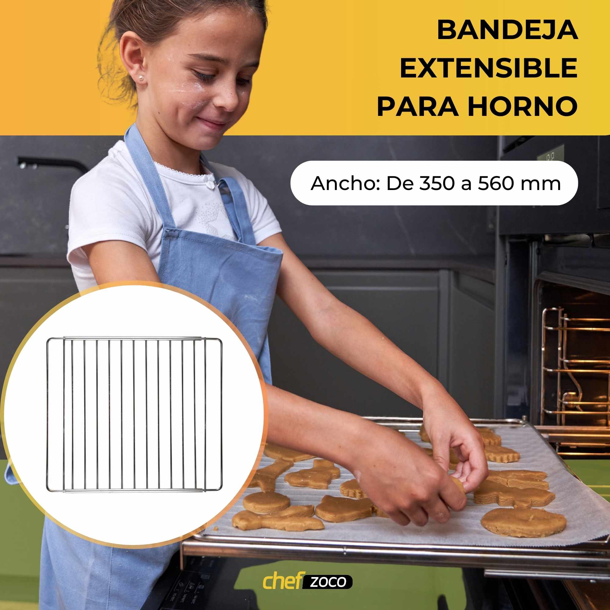 Bandeja universal para horno extensible 350x560 mm - imagen 2